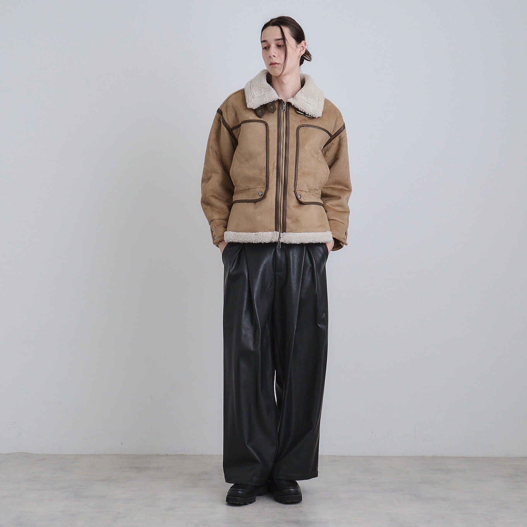 tk.TAKEO KIKUCHI「フェイクムートンブルゾン」|ブルゾン・スタジャン|