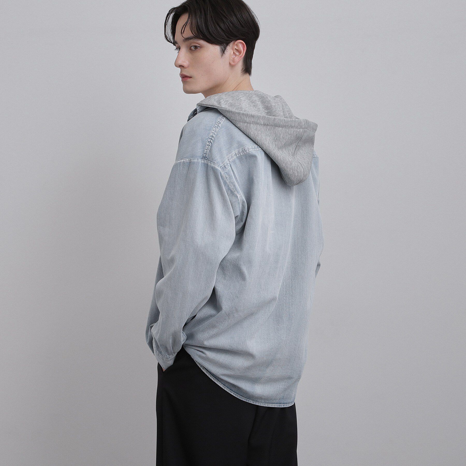 tk.TAKEO KIKUCHI「【2WAY】フード付デニムシャツ」|シャツ・ブラウス|
