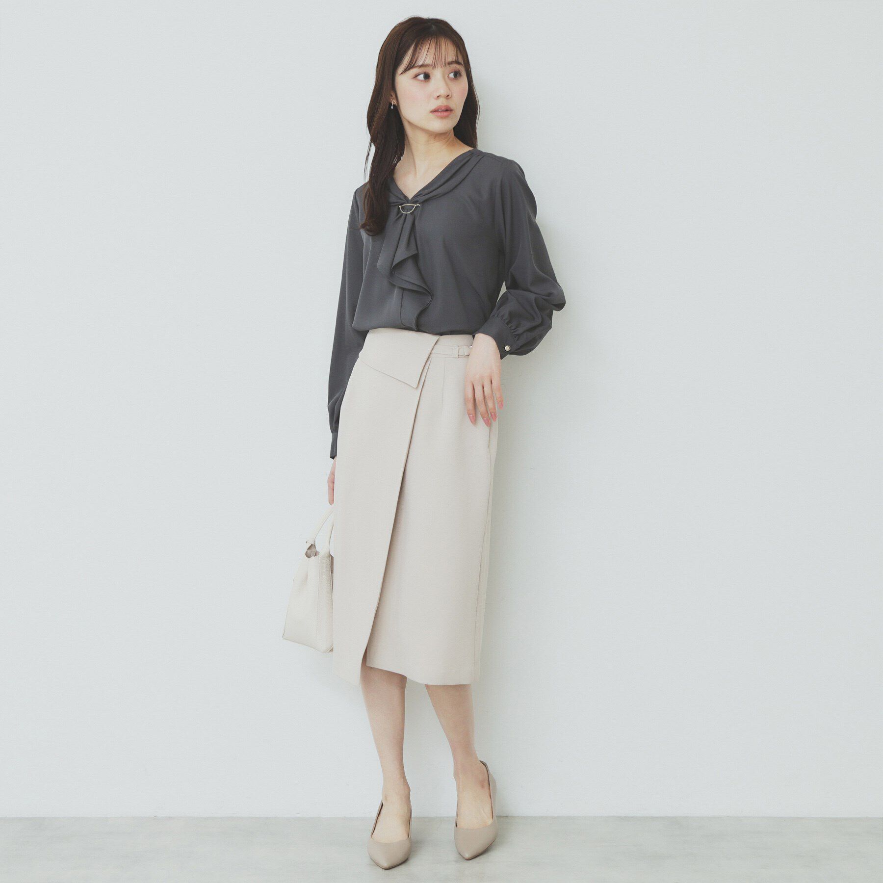 index「ストレッチラッフルボウタイブラウス【洗濯機洗い可/防シワ】」|シャツ・ブラウス|