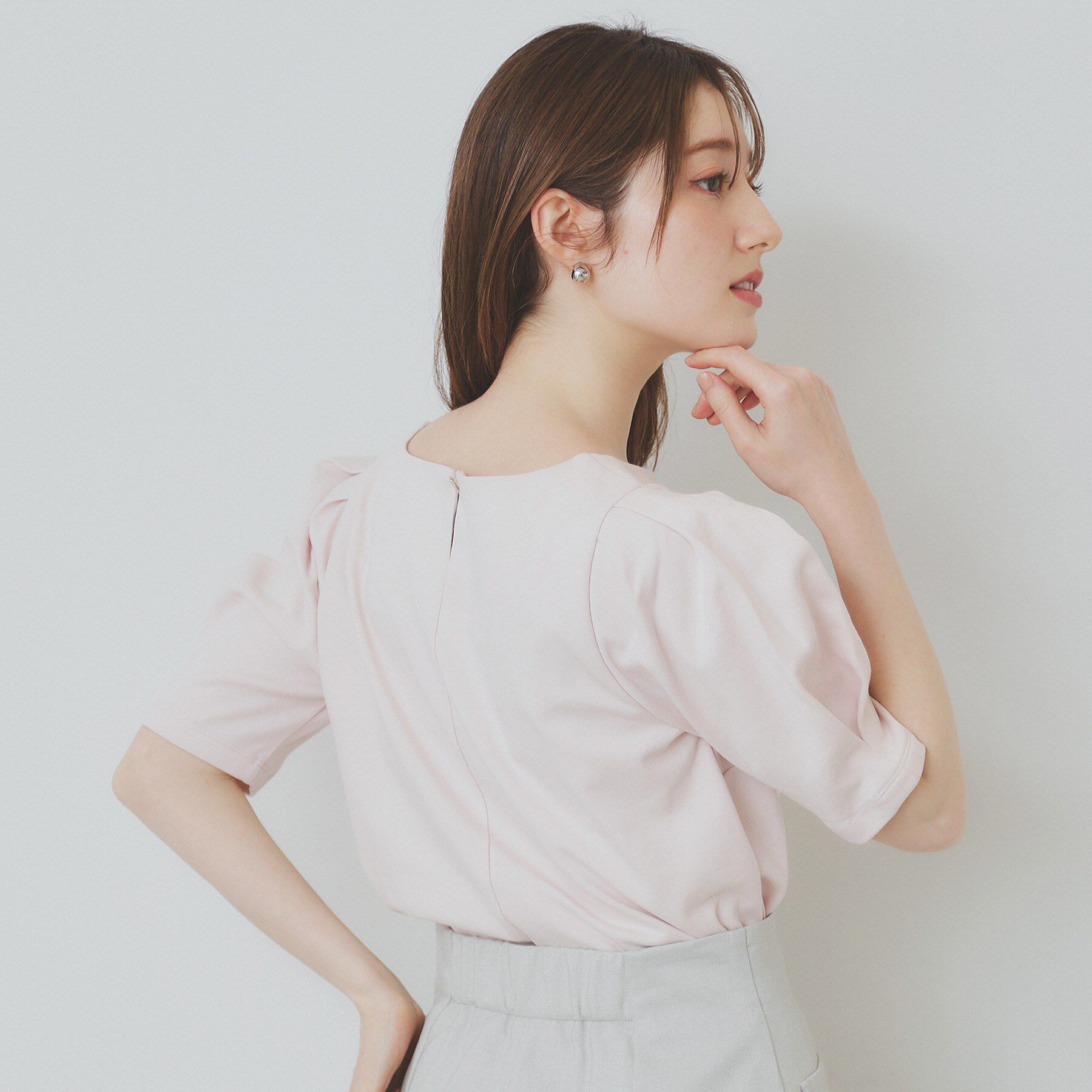 index「《10色展開/XS-LLサイズ》コットンスムースタックスリーブトップス【UV/接触冷感/洗濯機洗い可」|Tシャツ・カットソー|