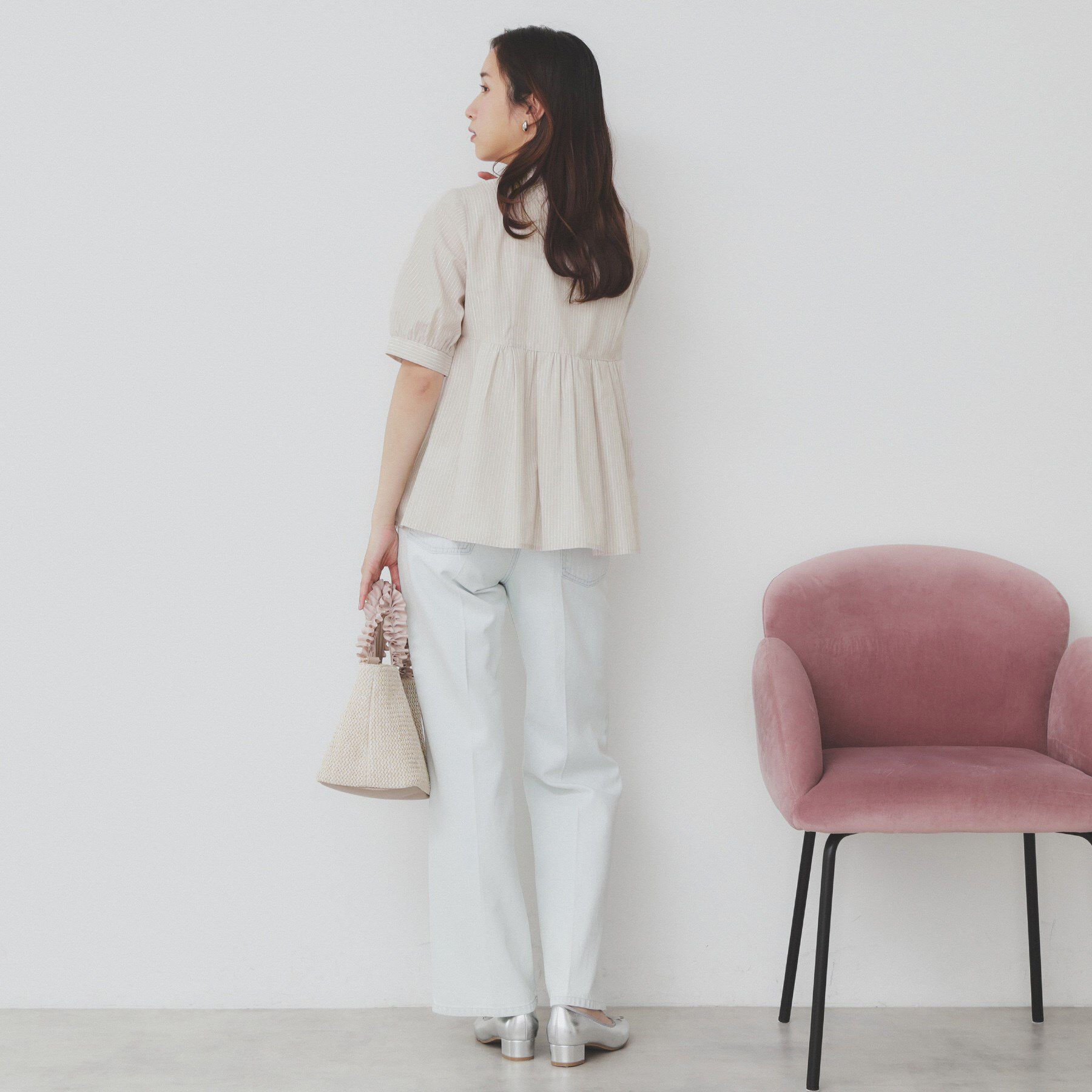 index「《5色展開》フリルバンドカラーペプラムブラウス【洗濯機洗い可/イージーアイロン/防シワ】」|シャツ・ブラウス|