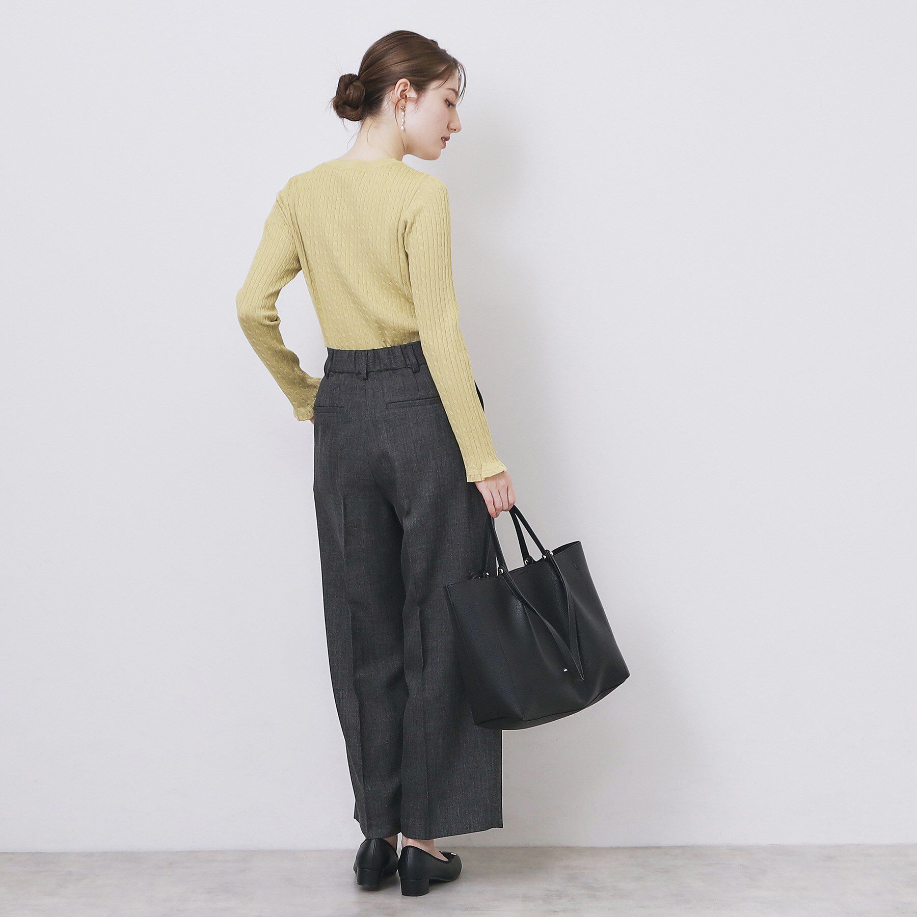 index「ゴールドプレート付きケーブルニット【洗濯機OK】」|ニット・セーター|