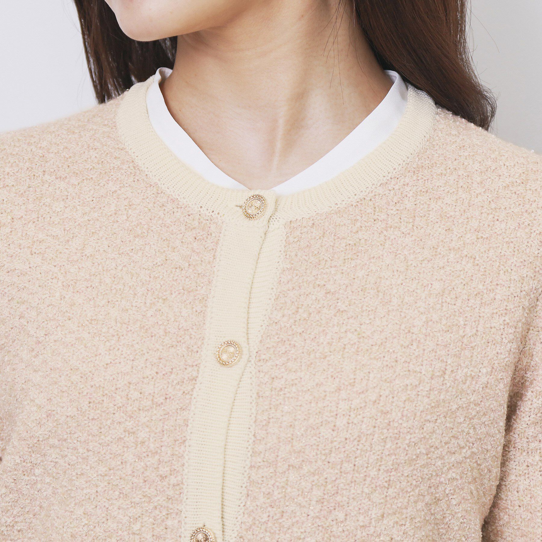 index「ミックスヤーンクルーカーディガン【洗濯機OK】」|カーディガン|