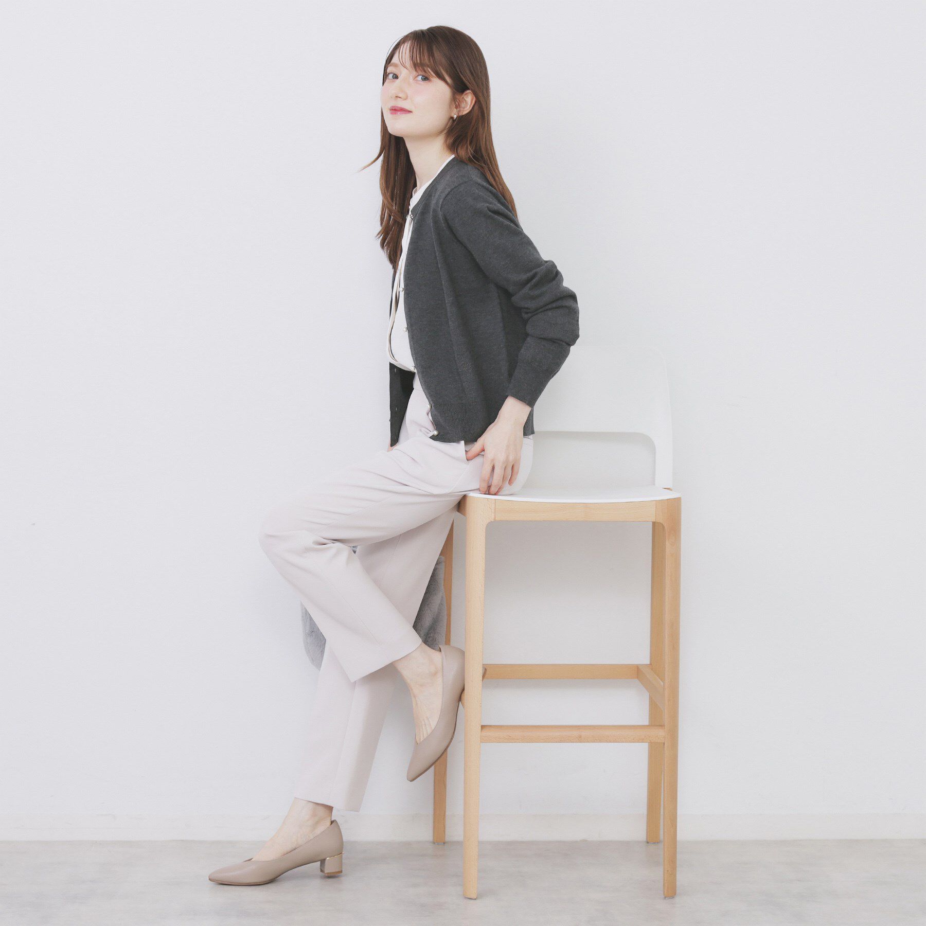 index「ビジュークルーネックカーディガン【洗濯機OK】」|カーディガン|