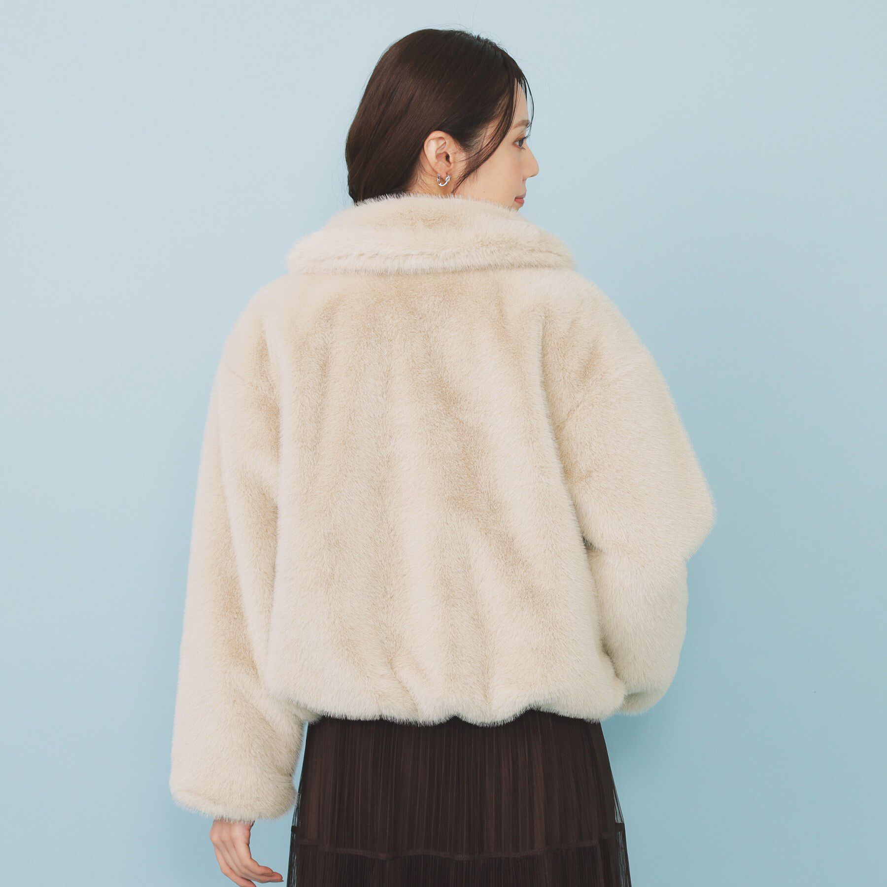 index「エコファーショートコート【洗える】」|ステンカラーコート|