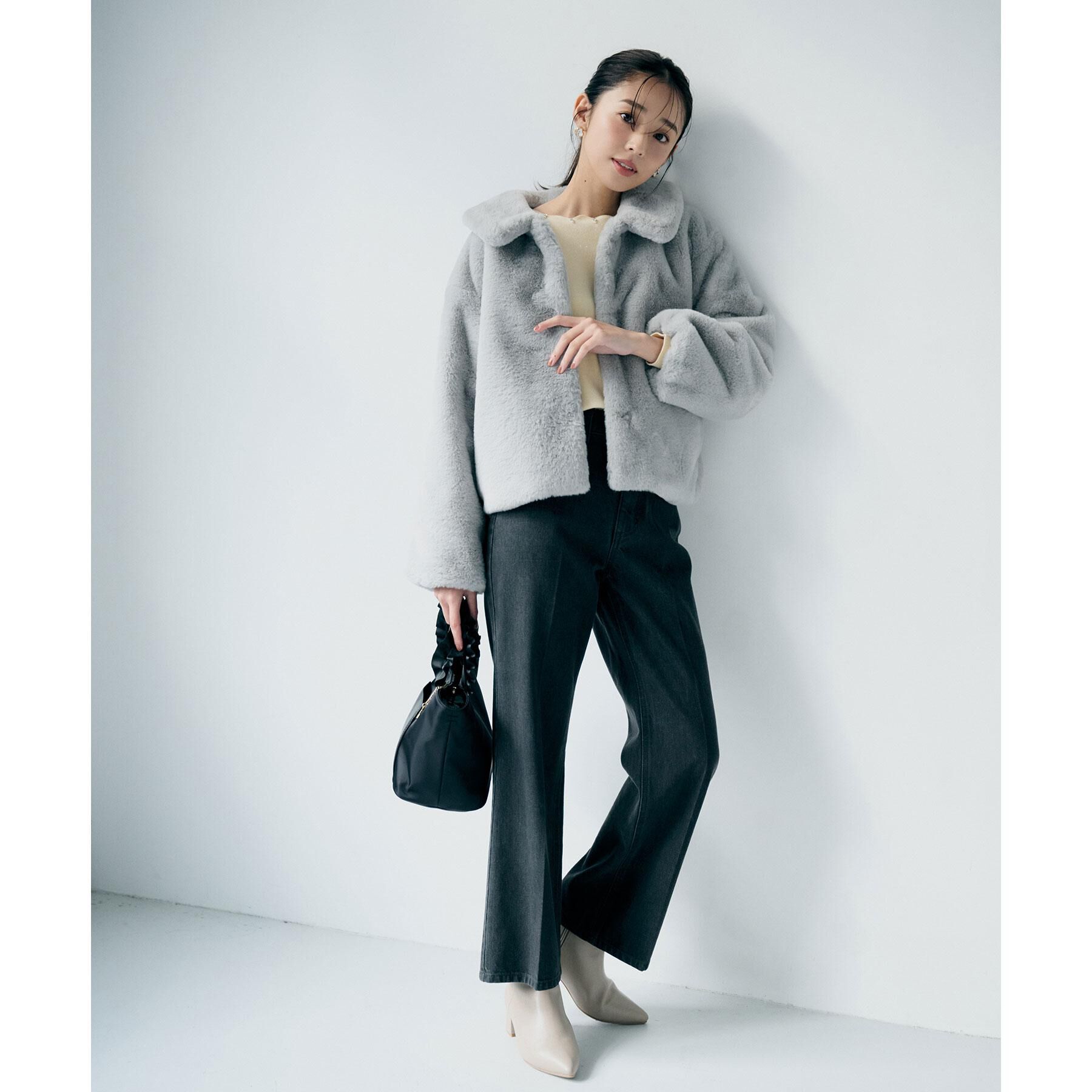 index「エコファーショートコート【洗える】」|ステンカラーコート|