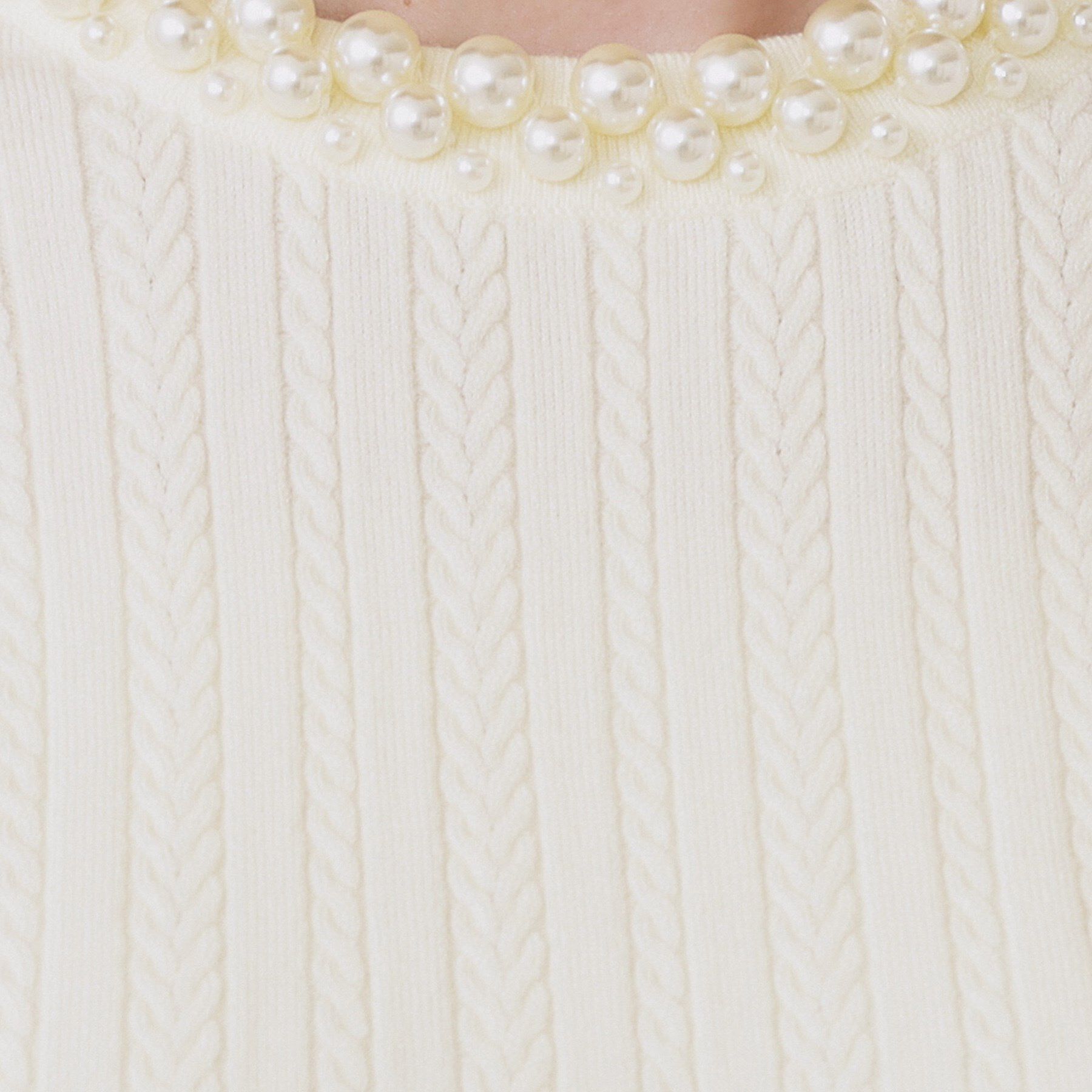 index「パール調ネックケーブルニット【洗濯機OK】」|ニット・セーター|