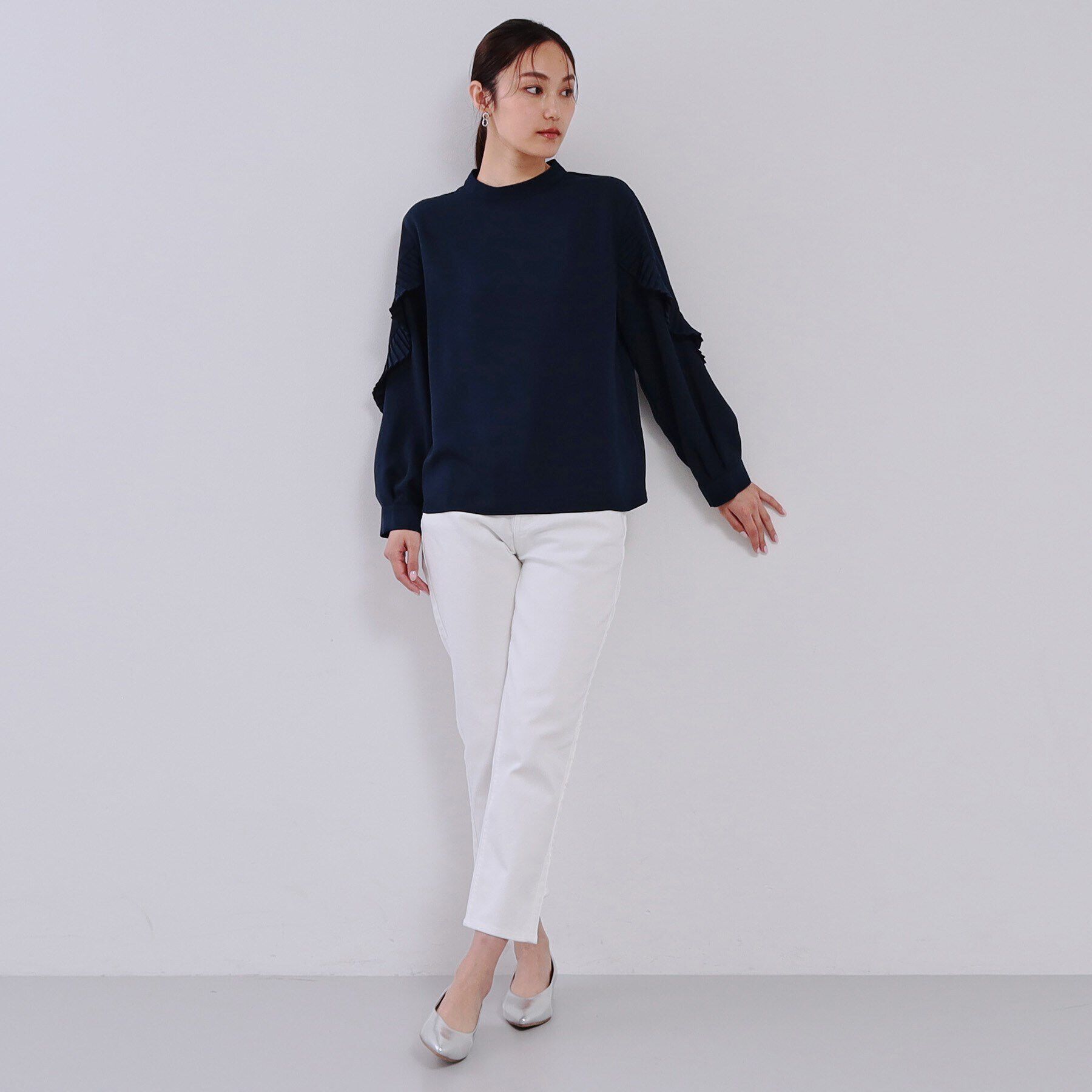 OPAQUE.CLIP「《美人百花掲載》プリーツフリルスリーブブラウス【洗濯機洗い可】」|シャツ・ブラウス|