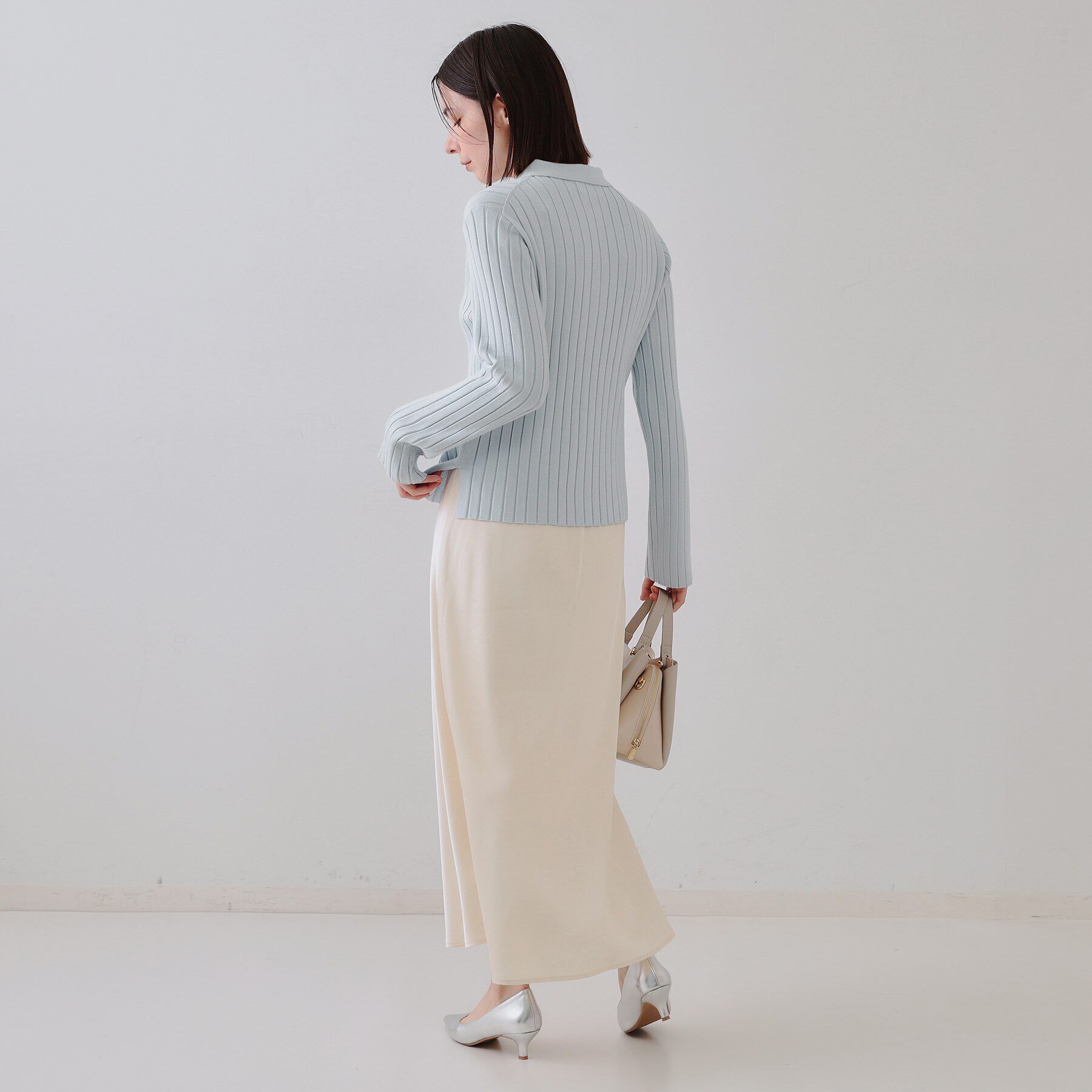 OPAQUE.CLIP「ワイドリブポロニット【洗濯機洗い可】」|ニット・セーター|