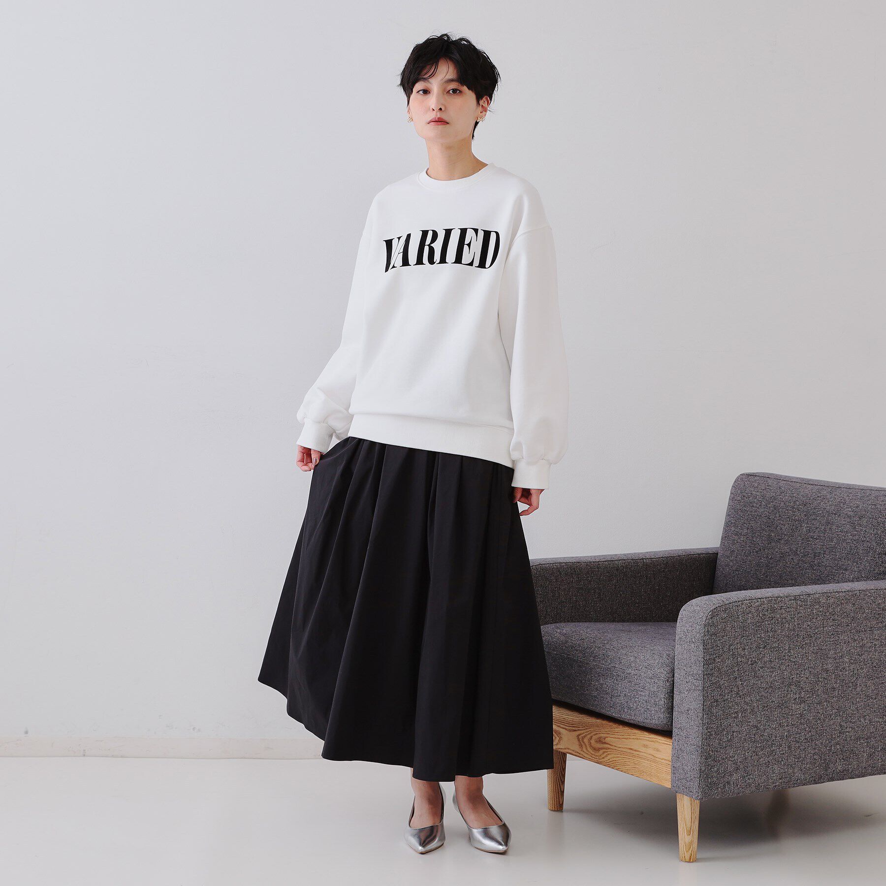 OPAQUE.CLIP「イージータックギャザースカート【洗濯機洗い可】」|スカート|