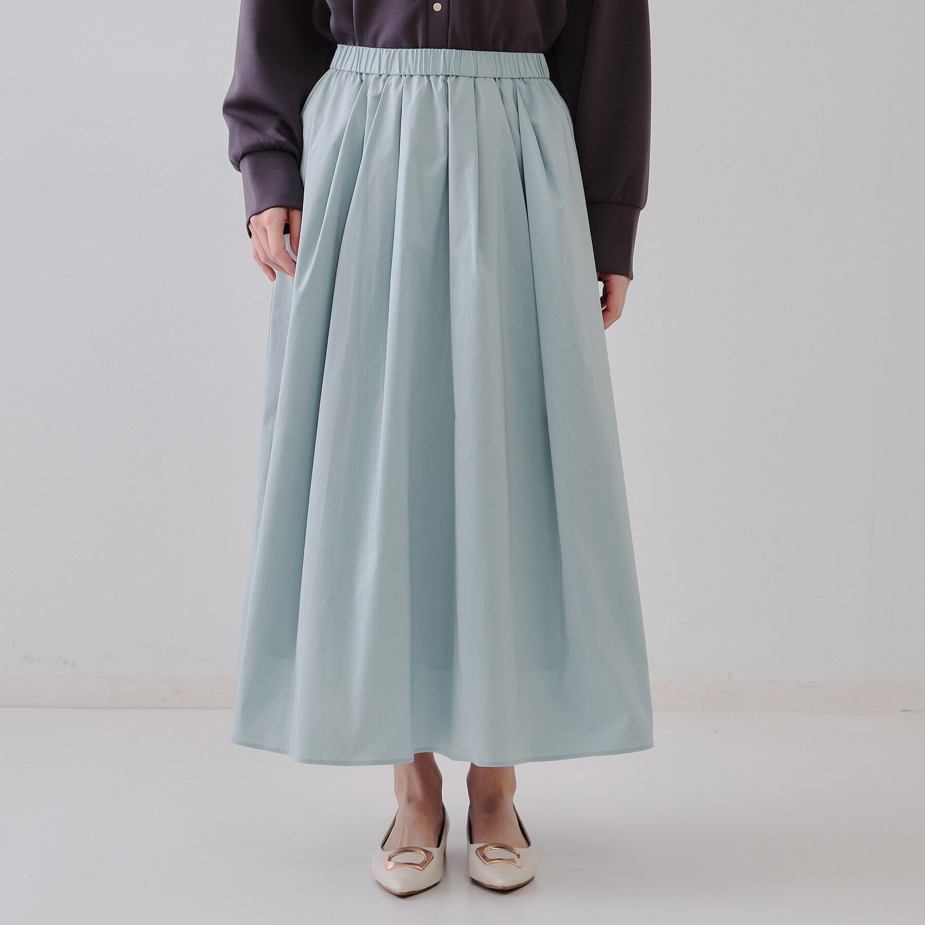 OPAQUE.CLIP「イージータックギャザースカート【洗濯機洗い可】」|スカート|