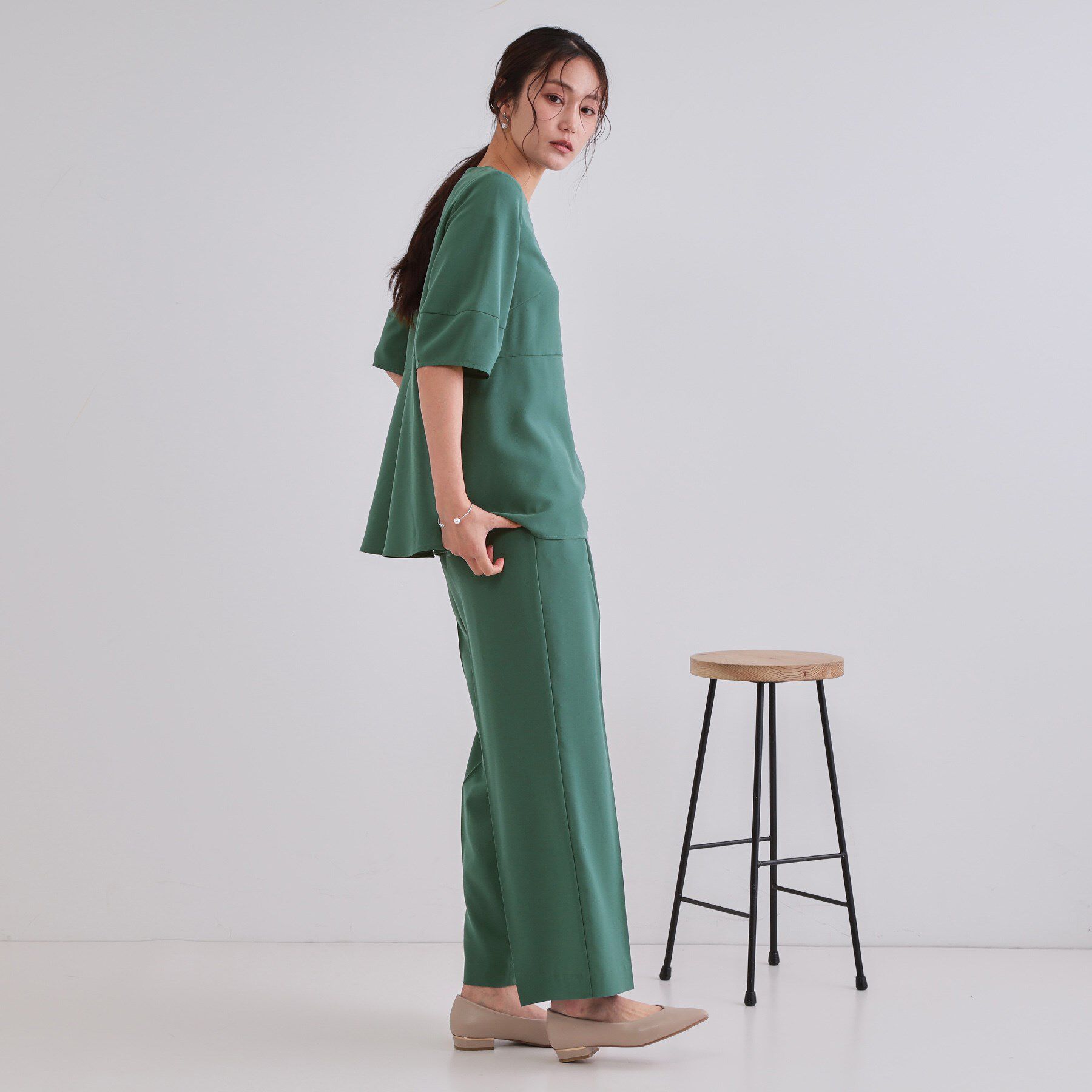 OPAQUE.CLIP「《6色展開/丈が選べる》美脚イージーワイドパンツ/セットアップ対応【ストレッチ/洗濯機洗い可/防シワ」|その他|