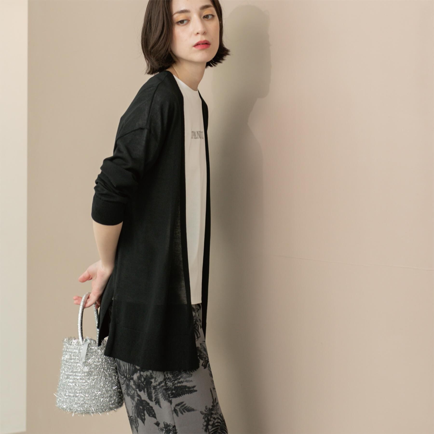 OPAQUE.CLIP「ミドル丈ニットカーディガン【抗ピル/洗濯機洗い可/接触冷感】」|カーディガン|