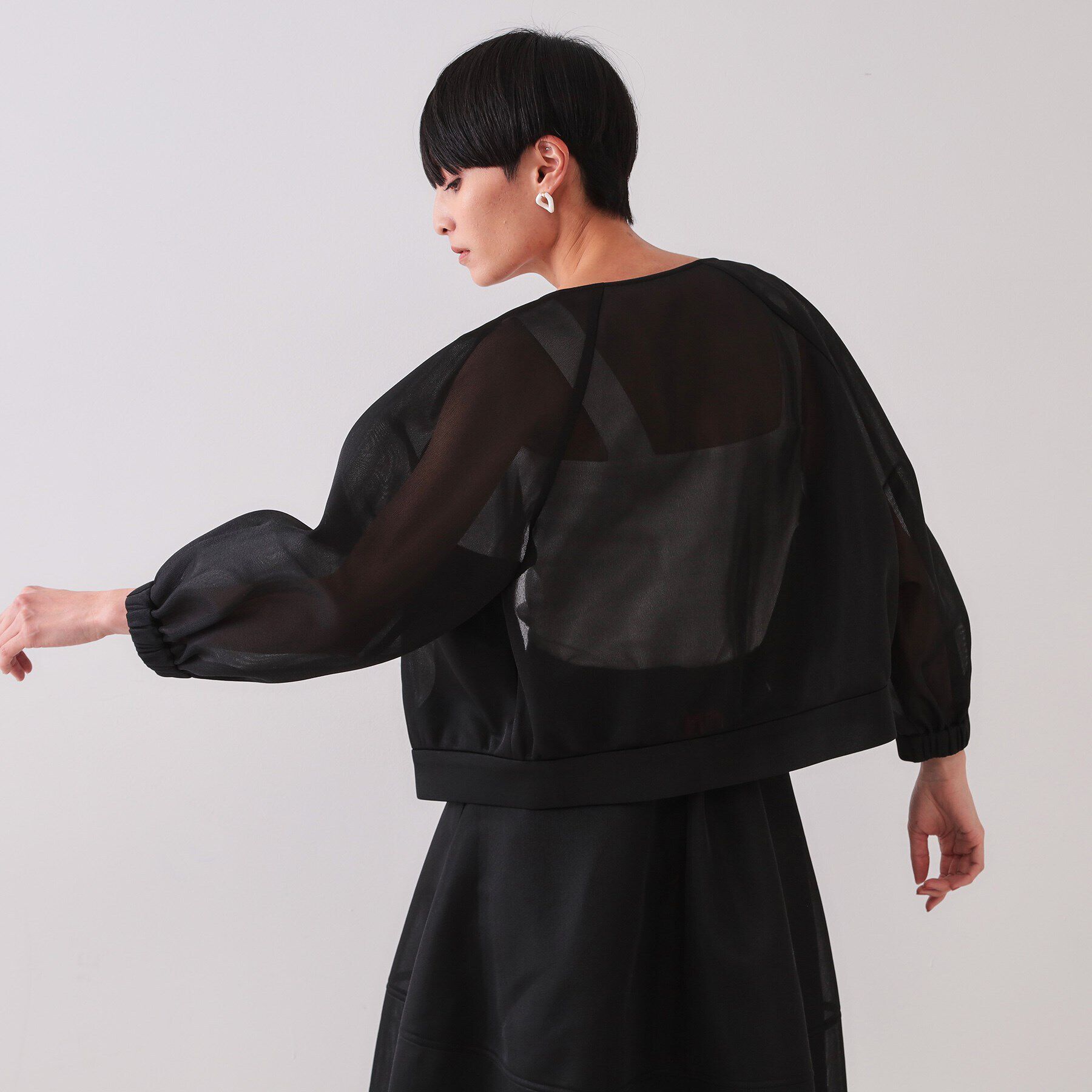 OPAQUE.CLIP「スポンディッシュシアーノーカラーブルゾン【洗濯機洗い可】」|ブルゾン・スタジャン|