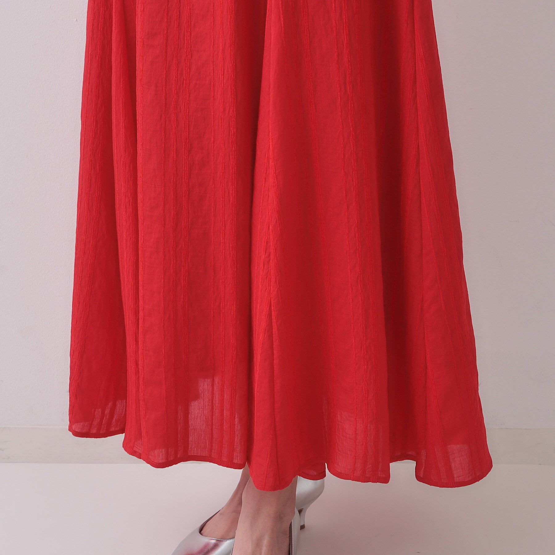 OPAQUE.CLIP「ランダムストライプフレアスカート」|スカート|