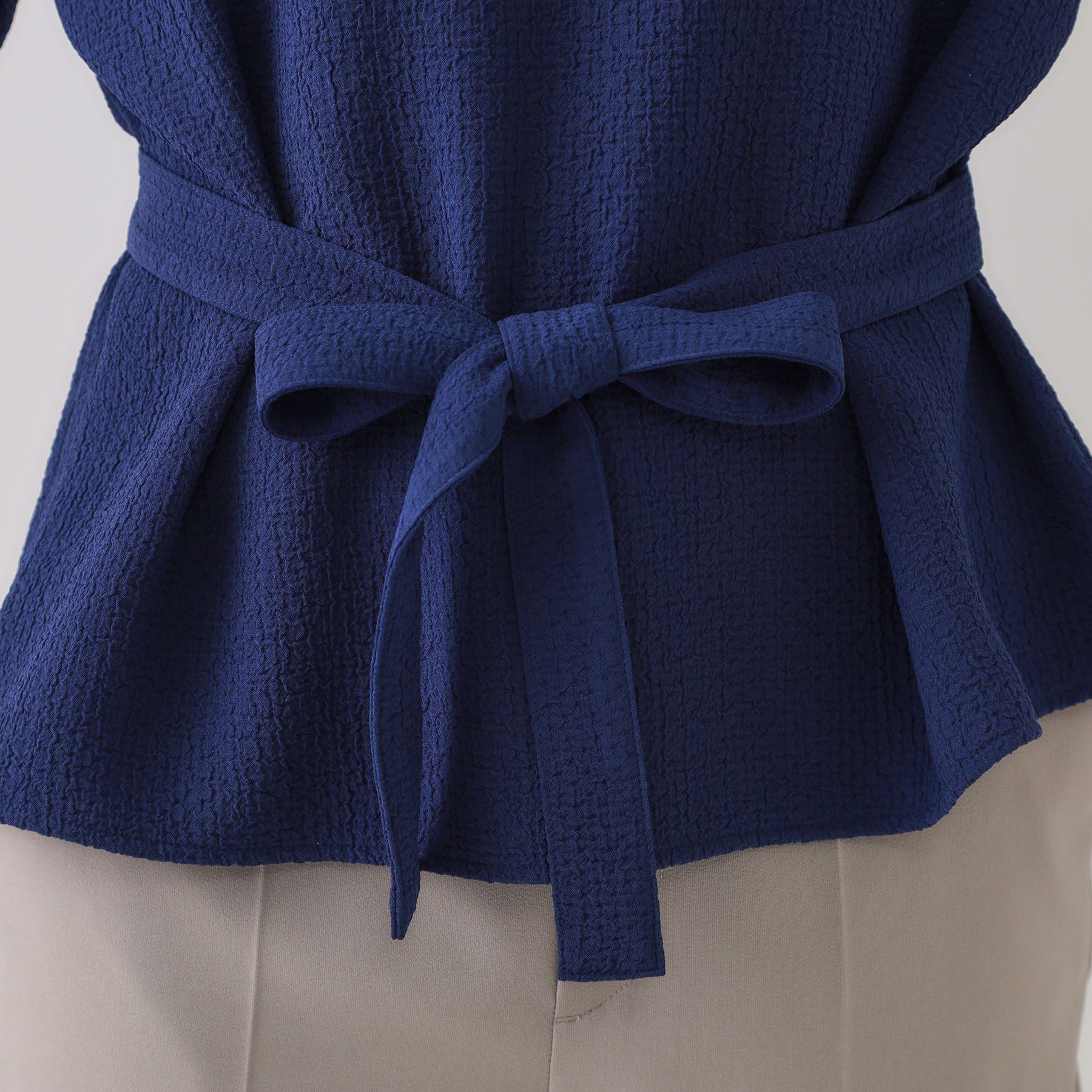 OPAQUE.CLIP「ストレッチジャカード2WAYリボントップス/セットアップ対応可【洗濯機洗い可】」|シャツ・ブラウス|