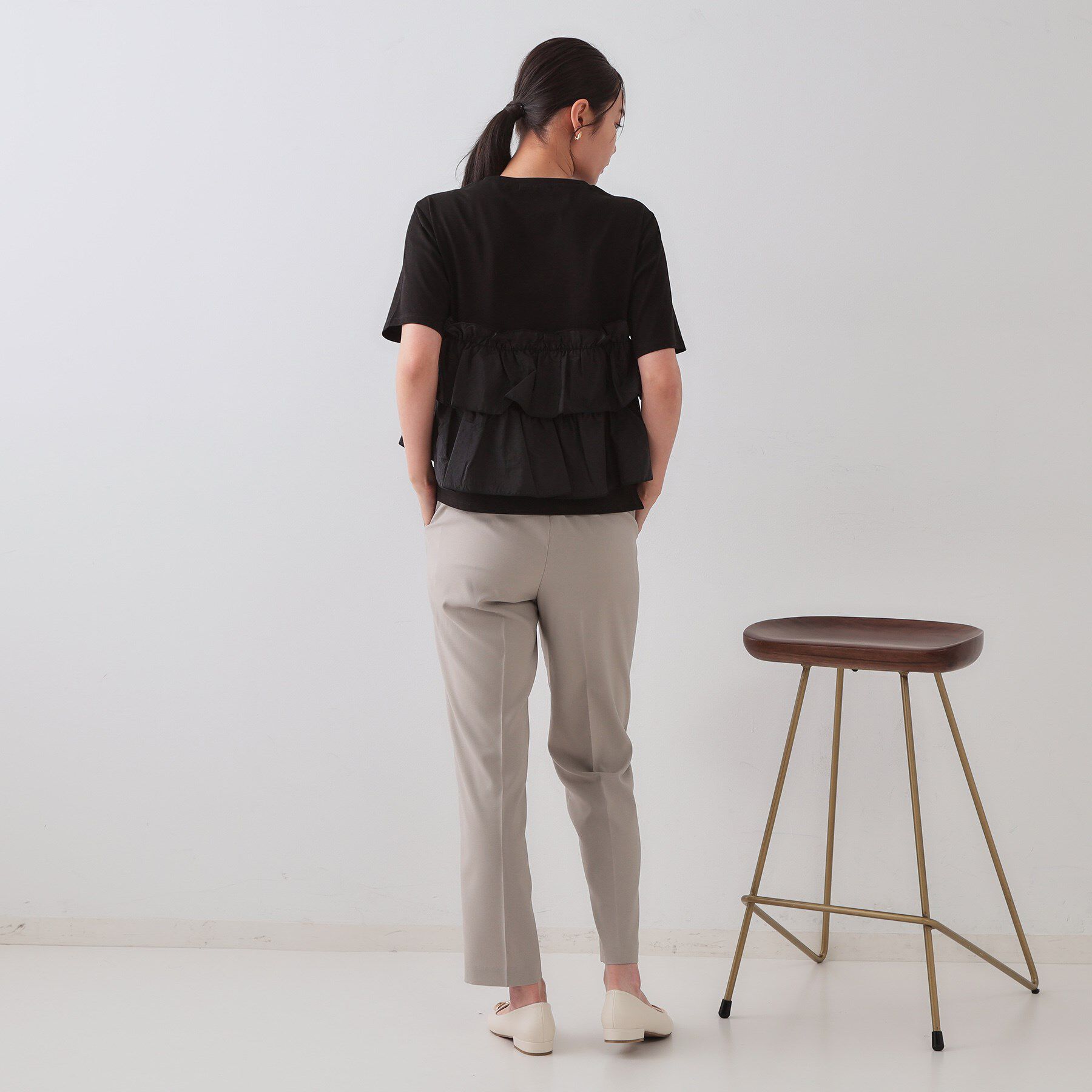 OPAQUE.CLIP「ダブルフリルデザイントップス【洗濯機洗い可】」|Tシャツ・カットソー|