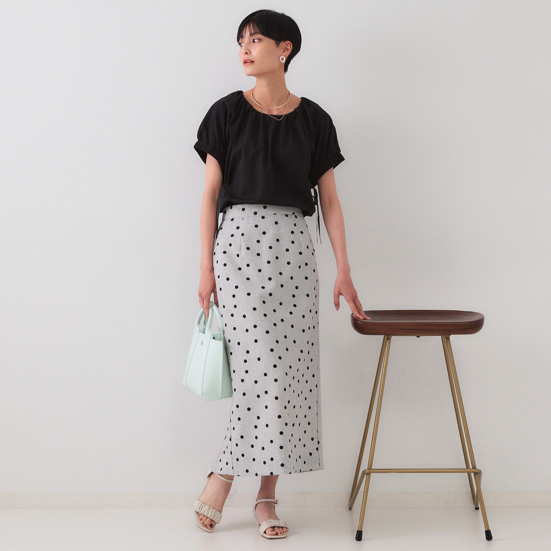 OPAQUE.CLIP「サイドリボンチュニックトップス【洗濯機洗い可】」|Tシャツ・カットソー|