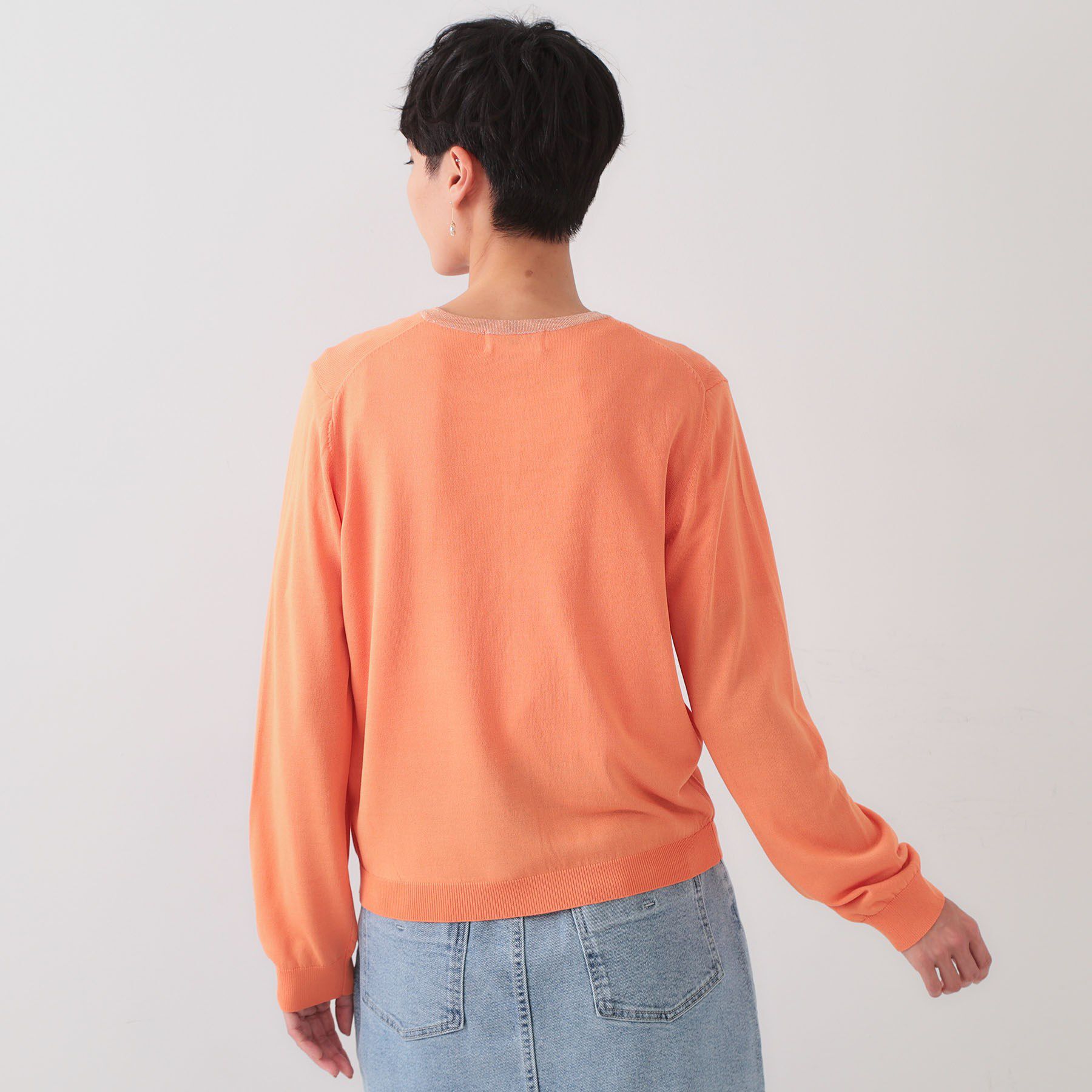 OPAQUE.CLIP「配色ラメニットカーディガン/アンサンブル対応【洗濯機洗い可/抗ピル】」|カーディガン|