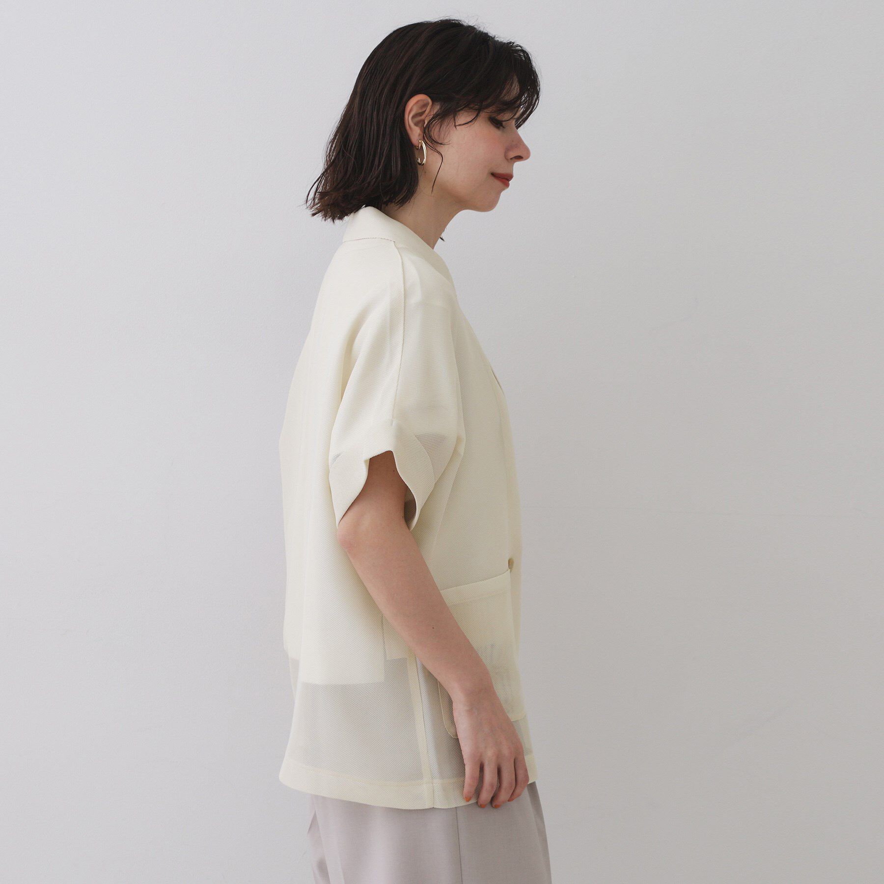 OPAQUE.CLIP「メッシュテーラードジャケット【洗濯機洗い可】」|テーラードジャケット|