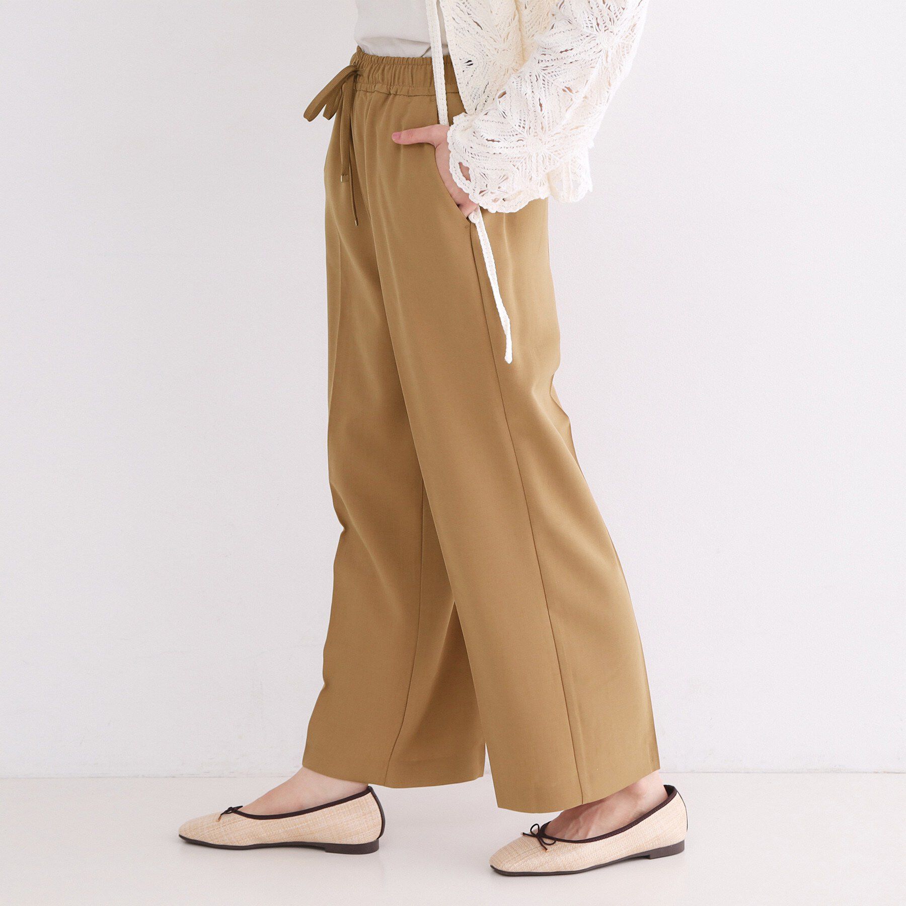 OPAQUE.CLIP「美脚イージーワイドパンツ【防シワ/洗濯機洗い可/抗ピル/ストレッチ】《丈が選べる/SS-LLサイズ/」|その他|