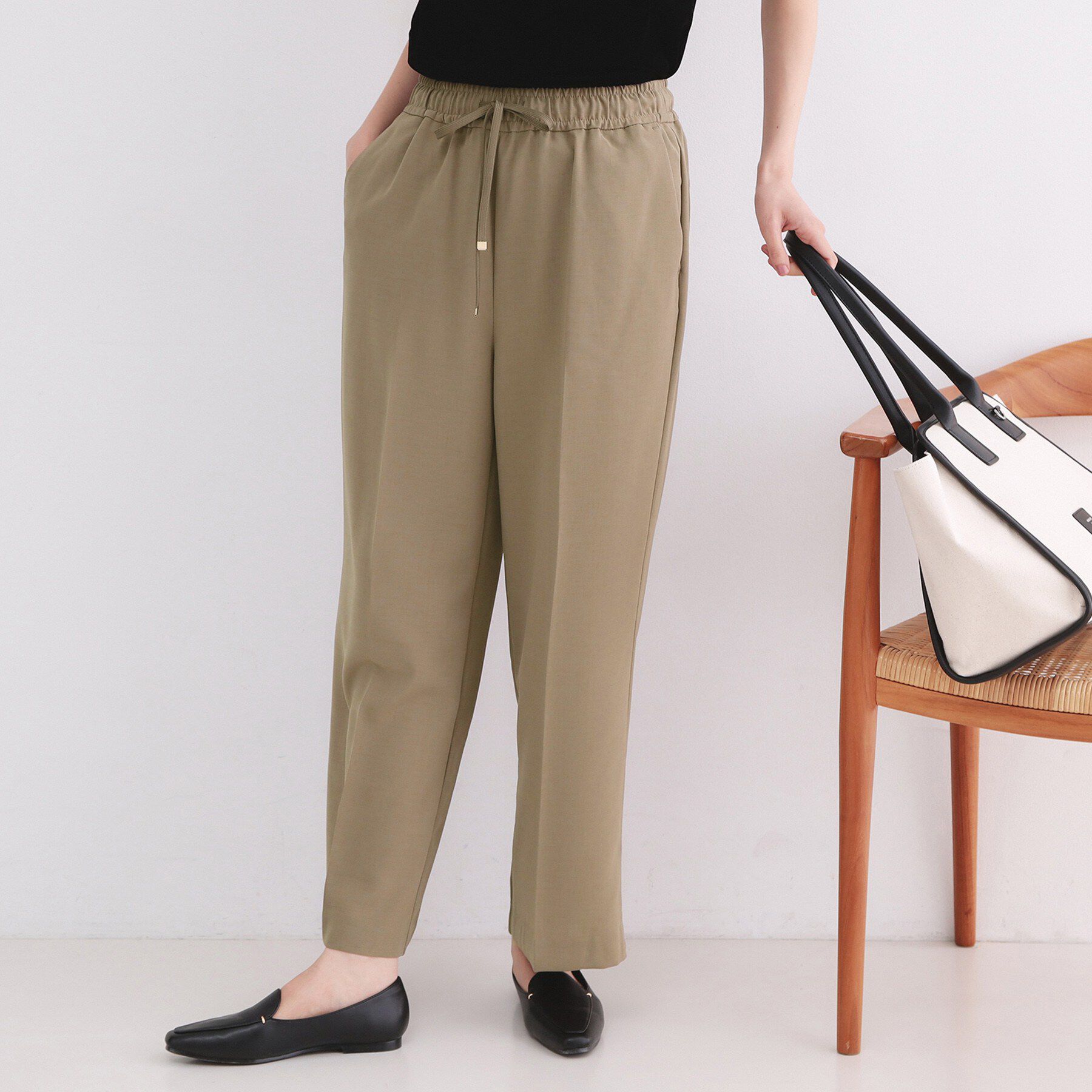 OPAQUE.CLIP「美脚イージーワイドパンツ【防シワ/洗濯機洗い可/抗ピル/ストレッチ】《丈が選べる/SS-LLサイズ/」|その他|モカブラウン(842