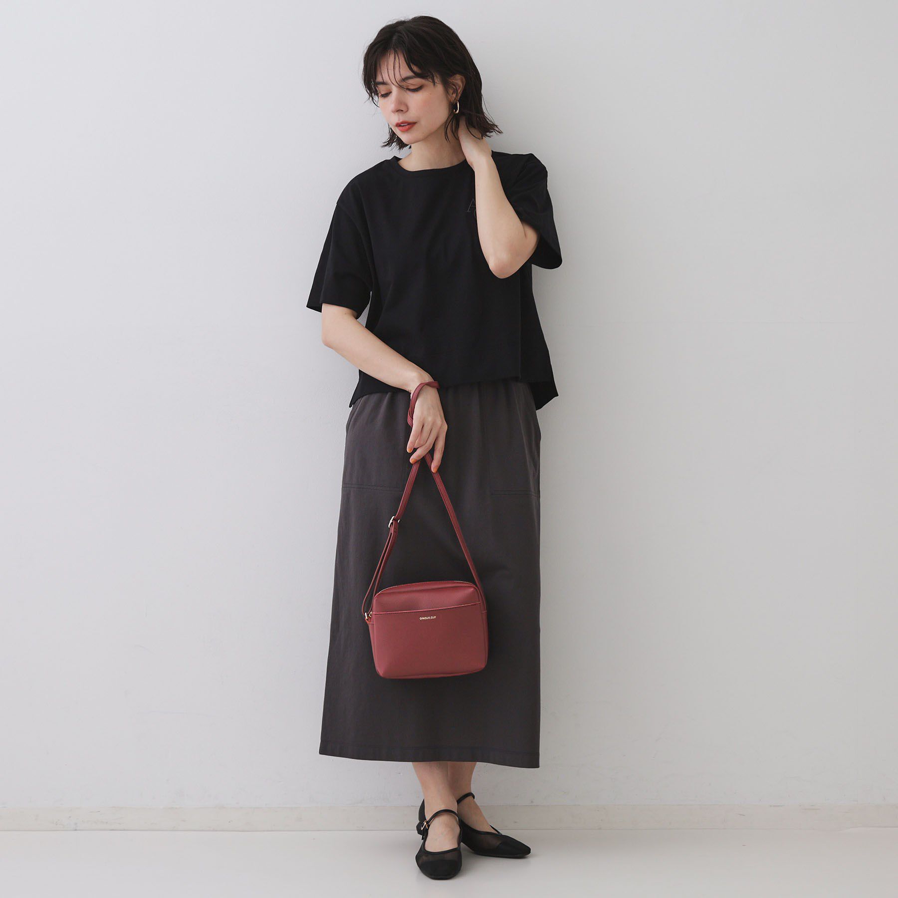 OPAQUE.CLIP「【長さ調節可能】ラウンドスクエアマチ付きミニショルダーバッグ」|ショルダー・メッセンジャー|
