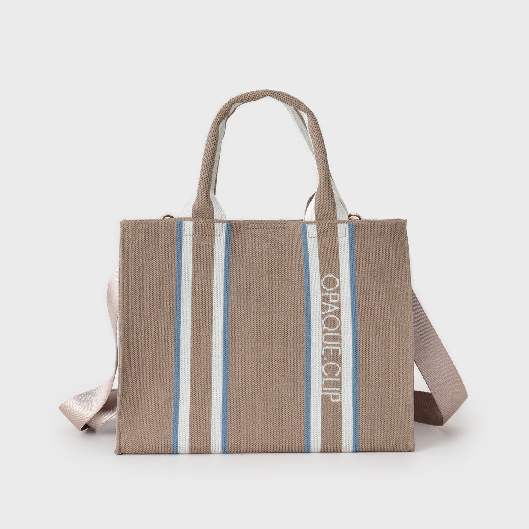 OPAQUE.CLIP「【2WAY】ラインハンドルスクエアニットミドルトートバッグ」|トートバッグ|