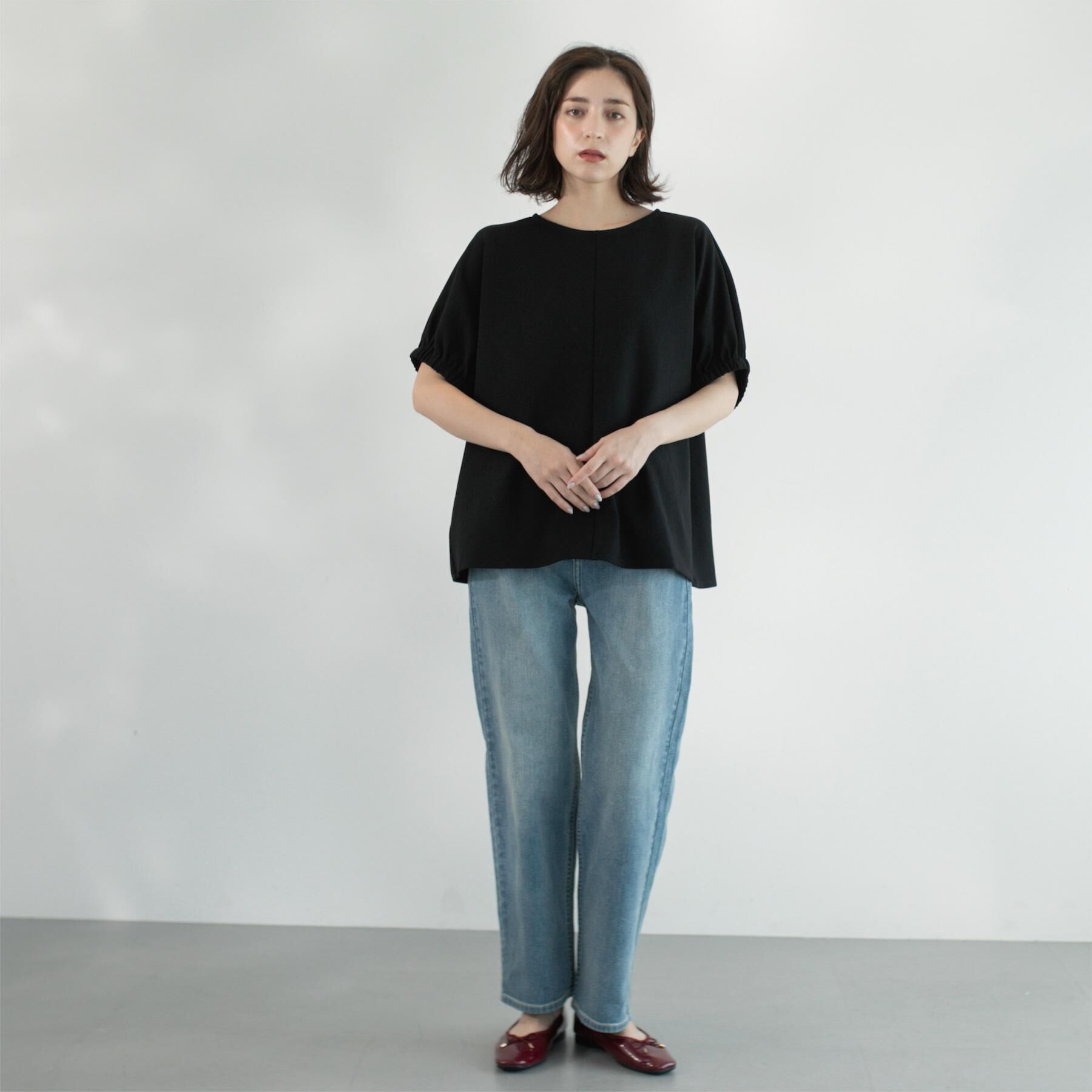 OPAQUE.CLIP「ストレッチストレートデニム【洗濯機洗い可】」|デニム|