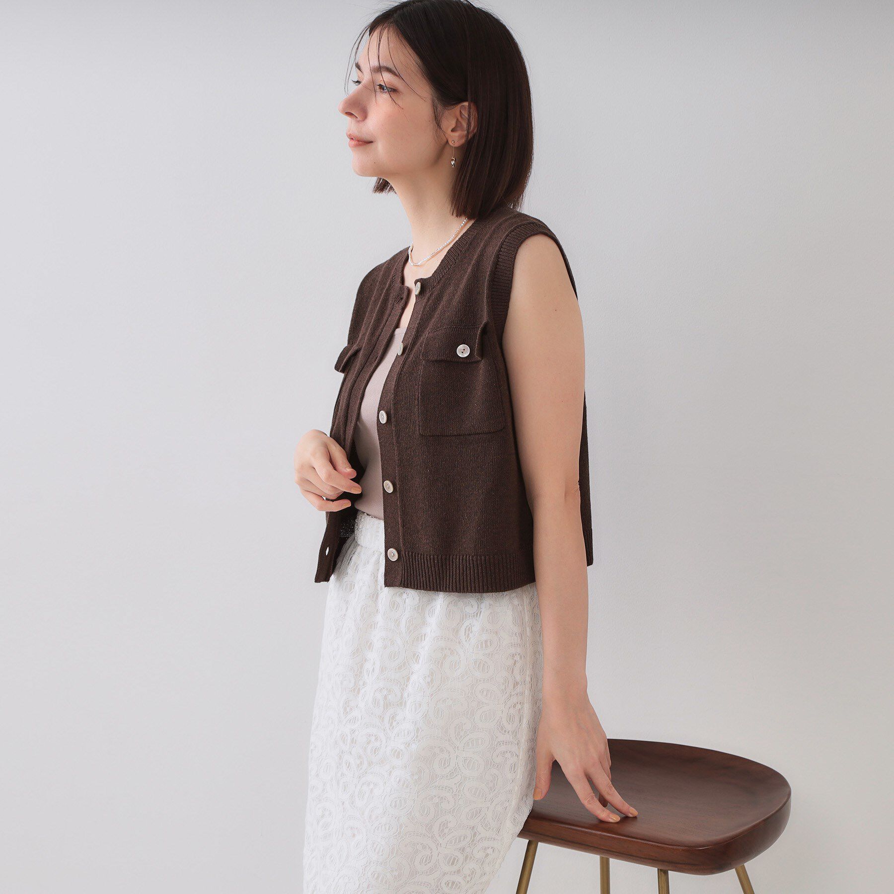 OPAQUE.CLIP「ダブルポケットニット【洗濯機洗い可】」|ニット・セーター|