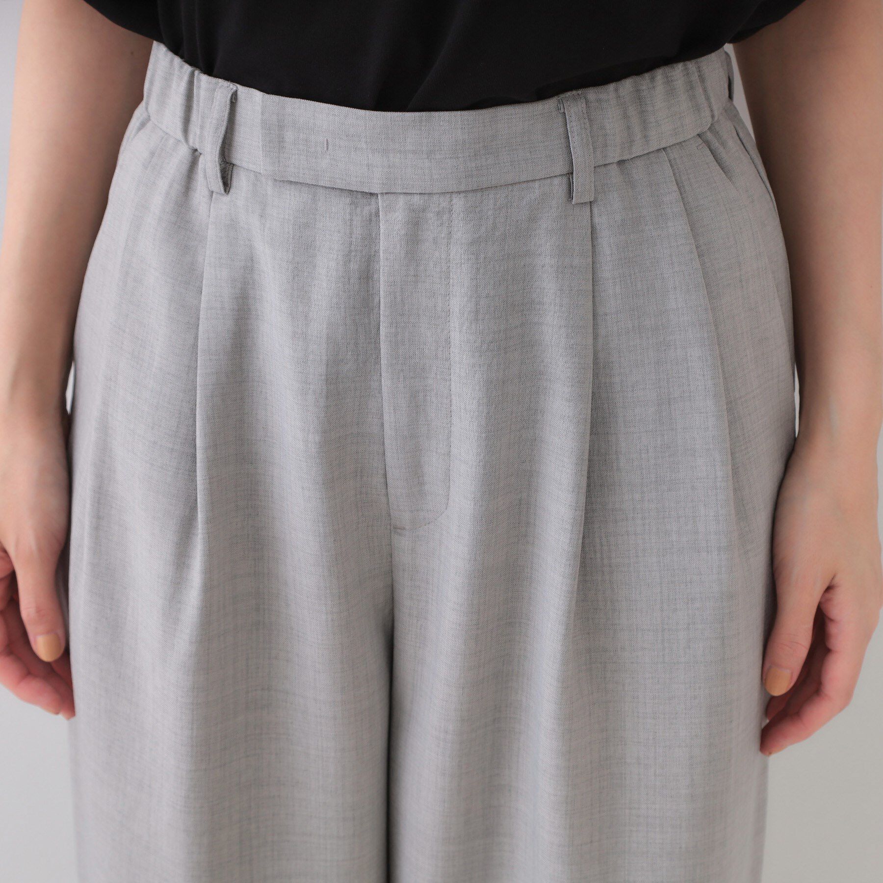 OPAQUE.CLIP「リネンライクタックワイドパンツ【洗濯機洗い可】」|その他|