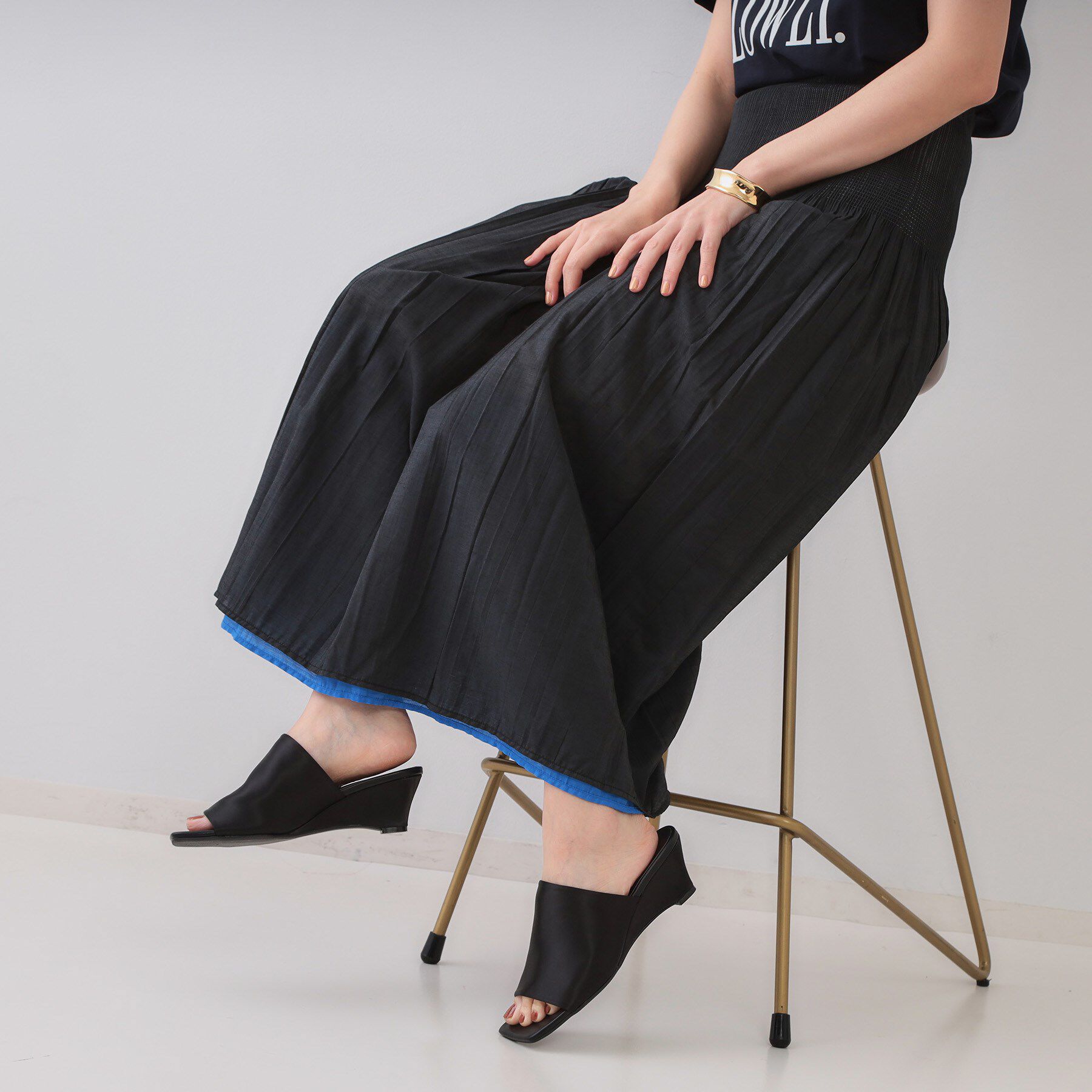 OPAQUE.CLIP「シャーリングフレアスカート/リバーシブル着用可【洗濯機洗い可】」|スカート|