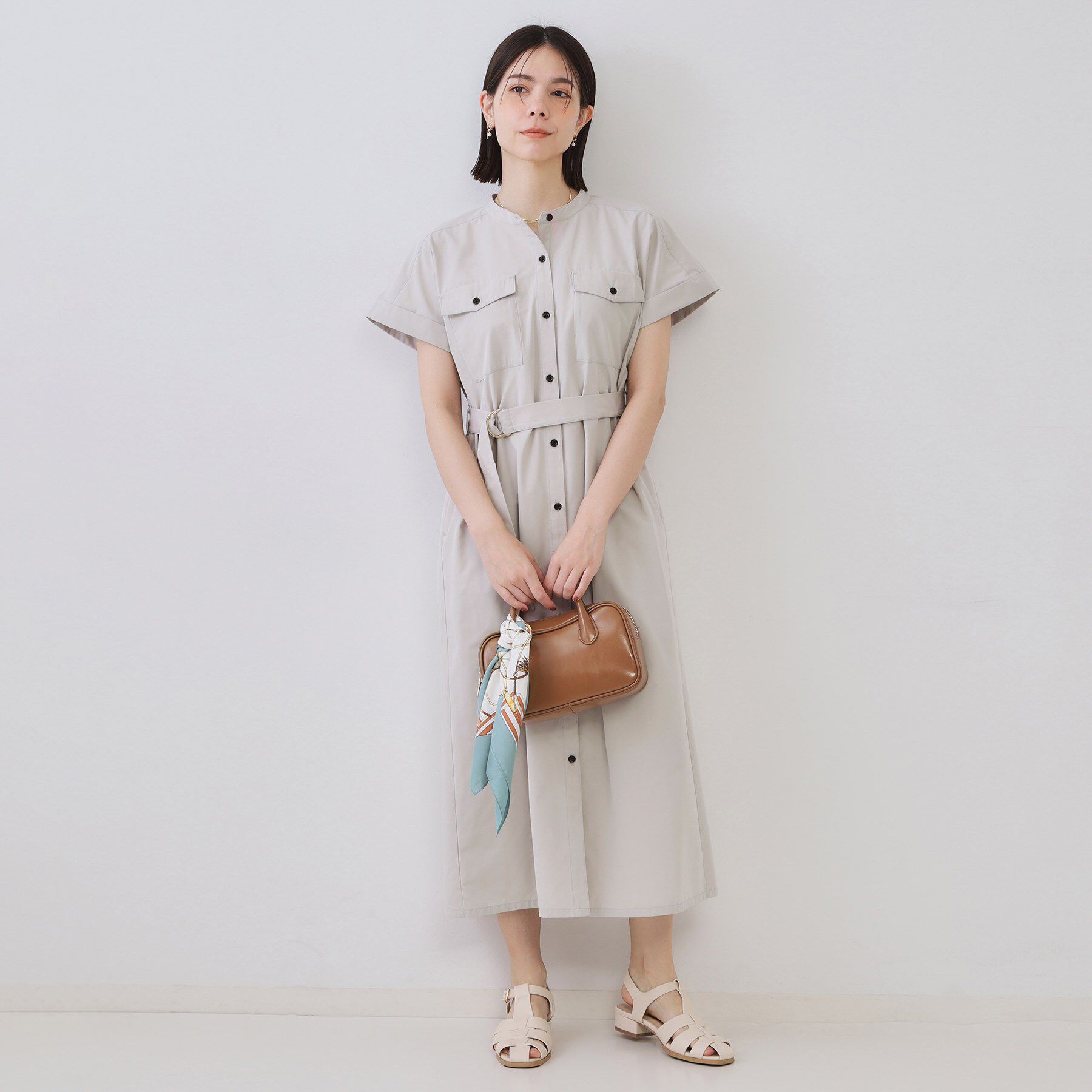 OPAQUE.CLIP「ダブルポケットシャツワンピース【洗濯機洗い可】」|ワンピース|