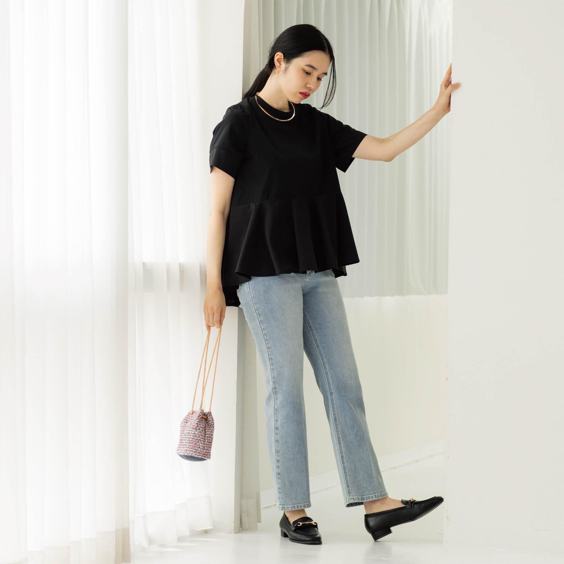 OPAQUE.CLIP「ストレッチセミフレアデニム【洗濯機洗い可】《SS～LL》」|デニム|