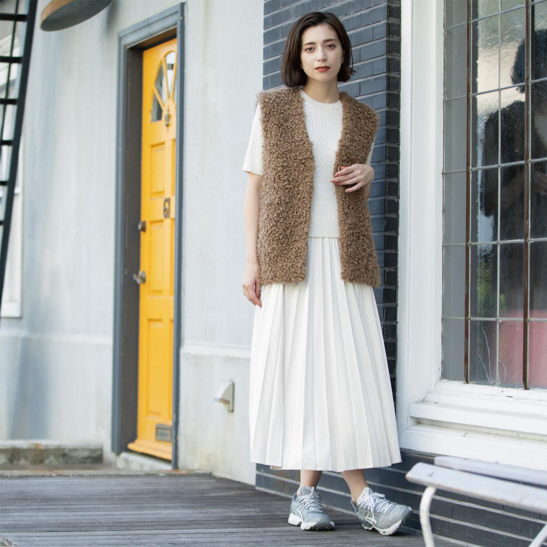 OPAQUE.CLIP「ケーブルハーフスリーブニット【UVケア/洗濯機OK】《6col/S～LL》」|ニット・セーター|