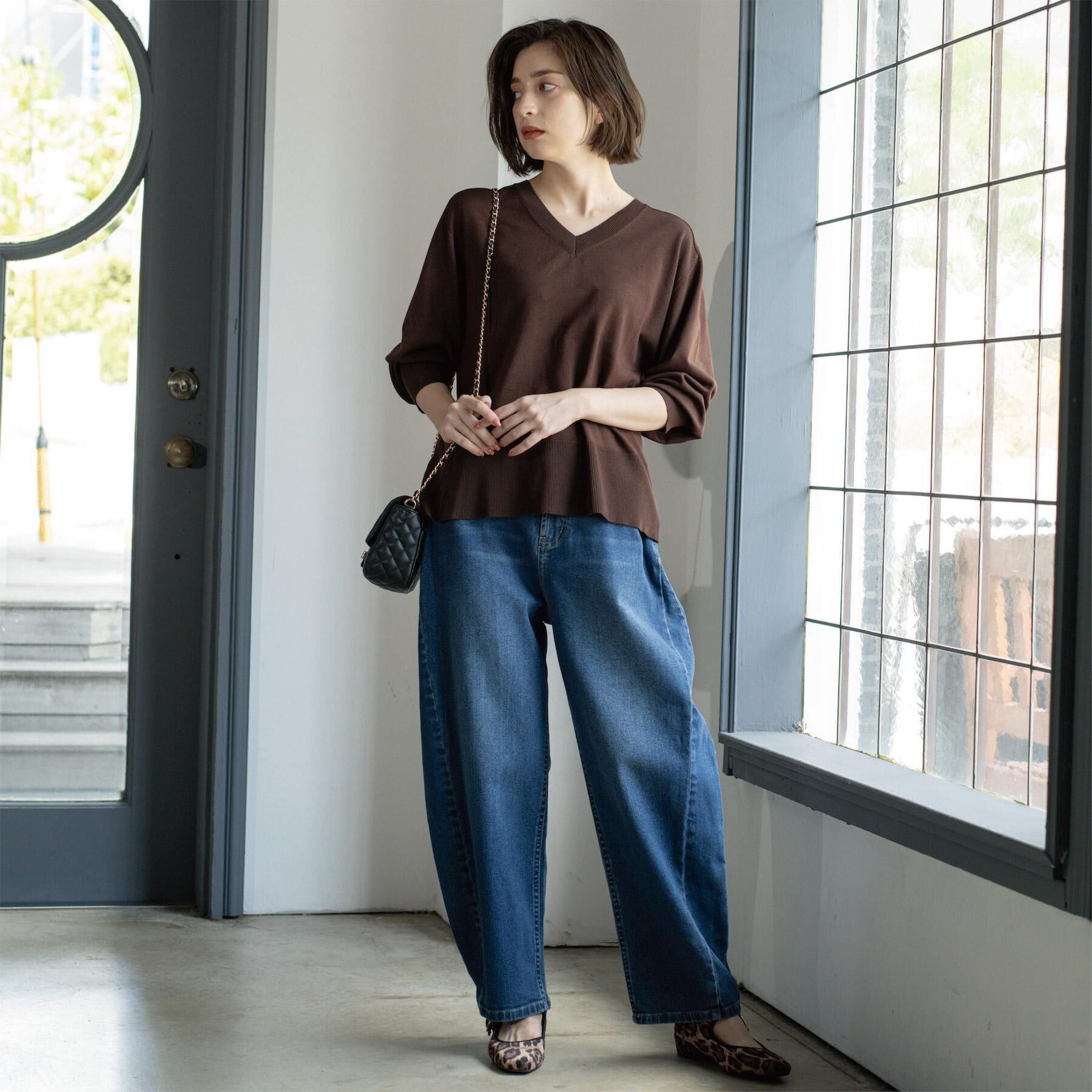 OPAQUE.CLIP「リラクシーVネックニット【洗濯機洗OK】《6col》」|ニット・セーター|