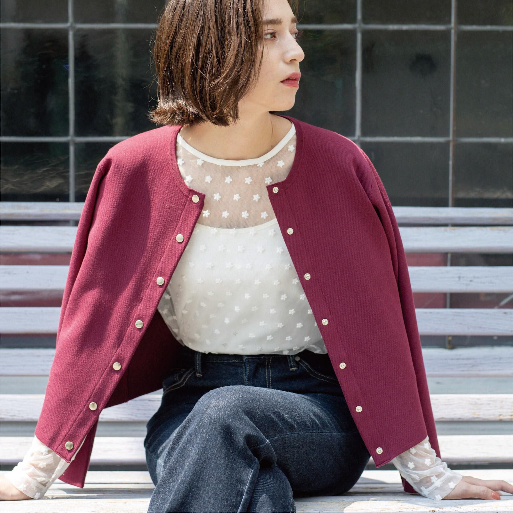 OPAQUE.CLIP「スナップボタンニットカーディガン【UVケア/洗濯機OK】《6col/S～LL》」|カーディガン|