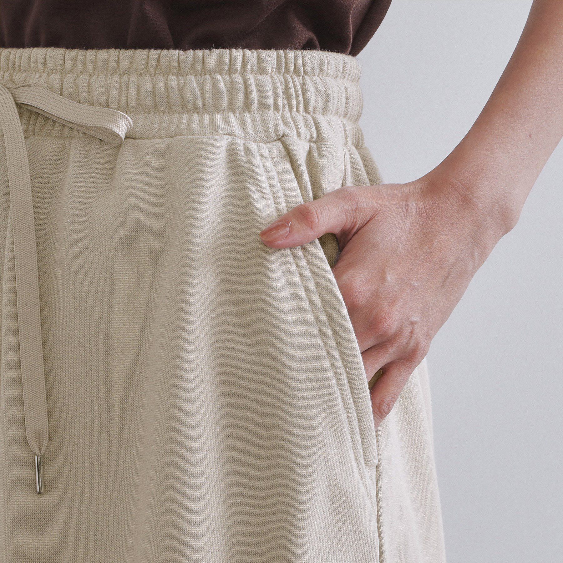 OPAQUE.CLIP「ラメスウェットイージーロングスカート【洗濯機洗い可】」|スカート|