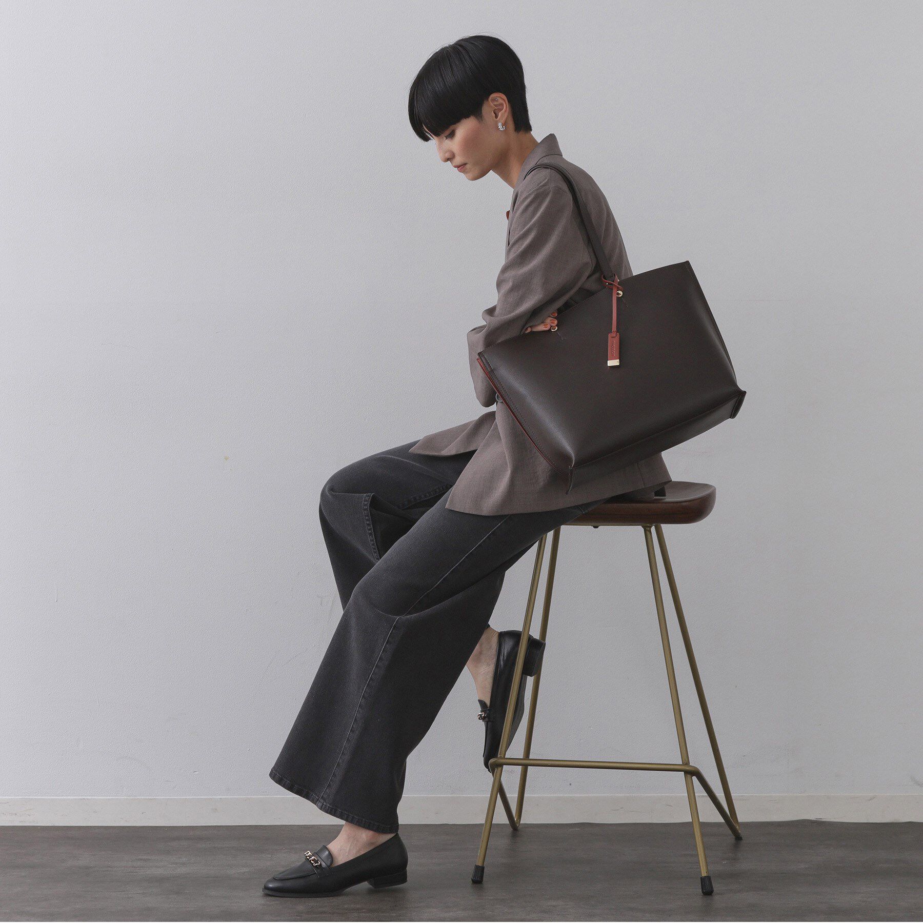 OPAQUE.CLIP「【名品/A4サイズ対応】バイカラースムーストートバッグ」|トートバッグ|