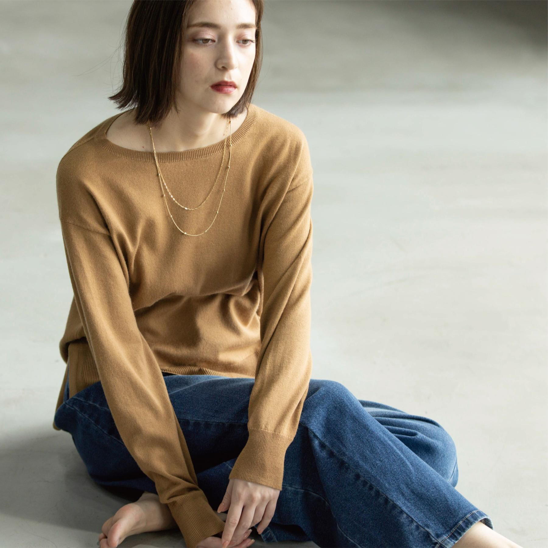 OPAQUE.CLIP「ボートネックニット/エクストラファインメリノウール【THEシリーズ/洗濯機OK】」|ニット・セーター|