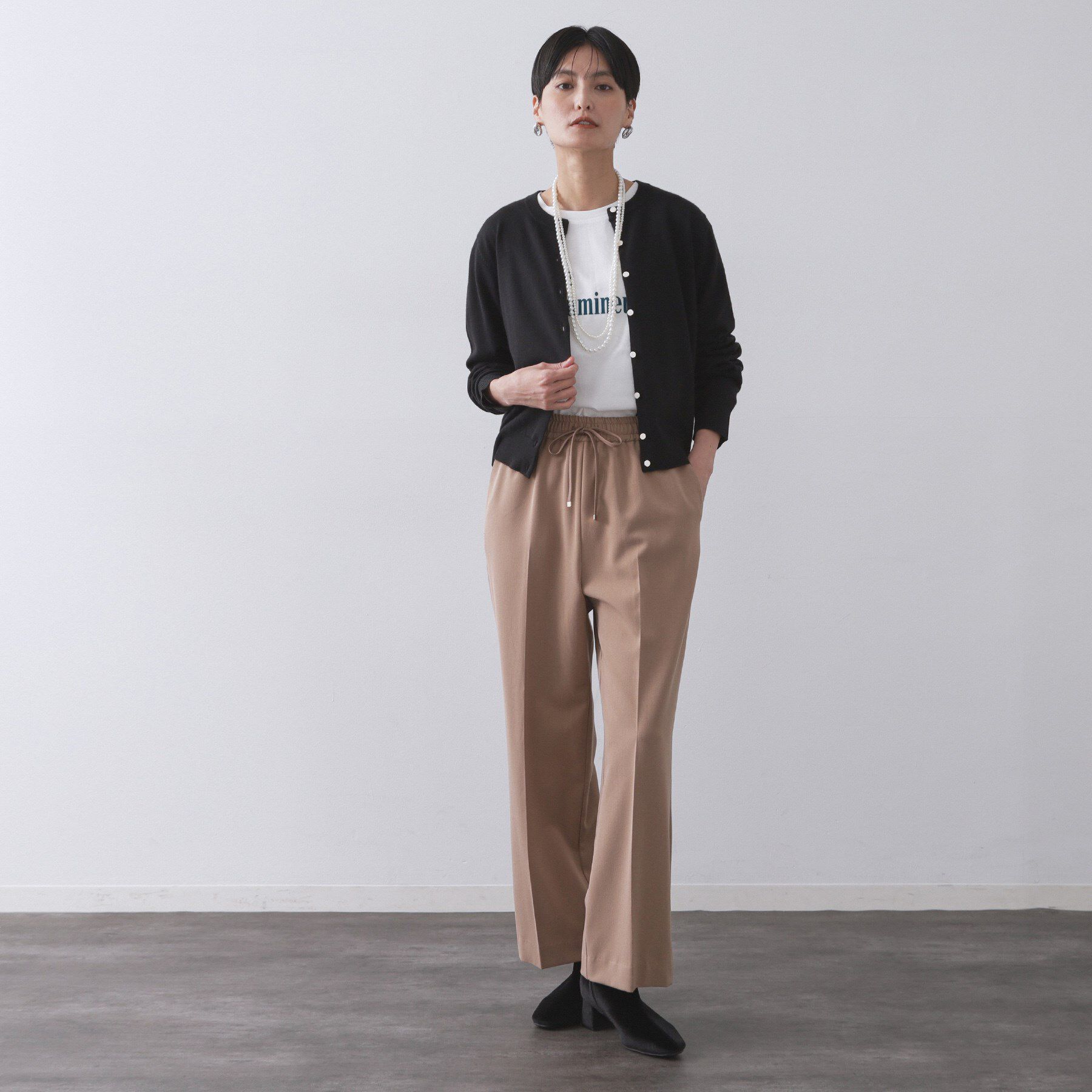 OPAQUE.CLIP「クルーニットカーディガン/エクストラファインメリノウール【THEシリーズ/洗濯機OK】」|カーディガン|