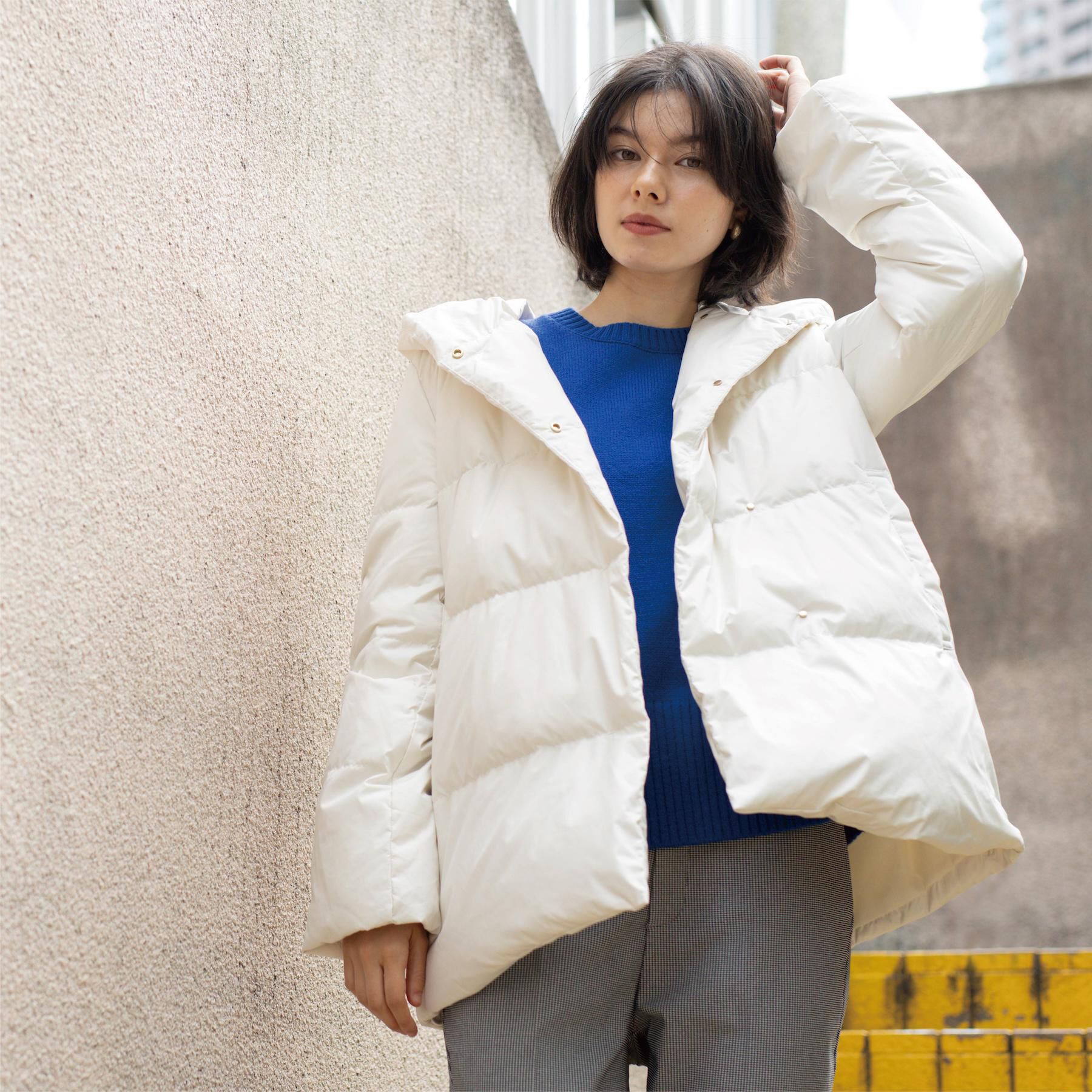 OPAQUE.CLIP「撥水フードミドルダウンコート【防風/抗菌防臭/洗濯機OK】《S～LL》」|ダウン|