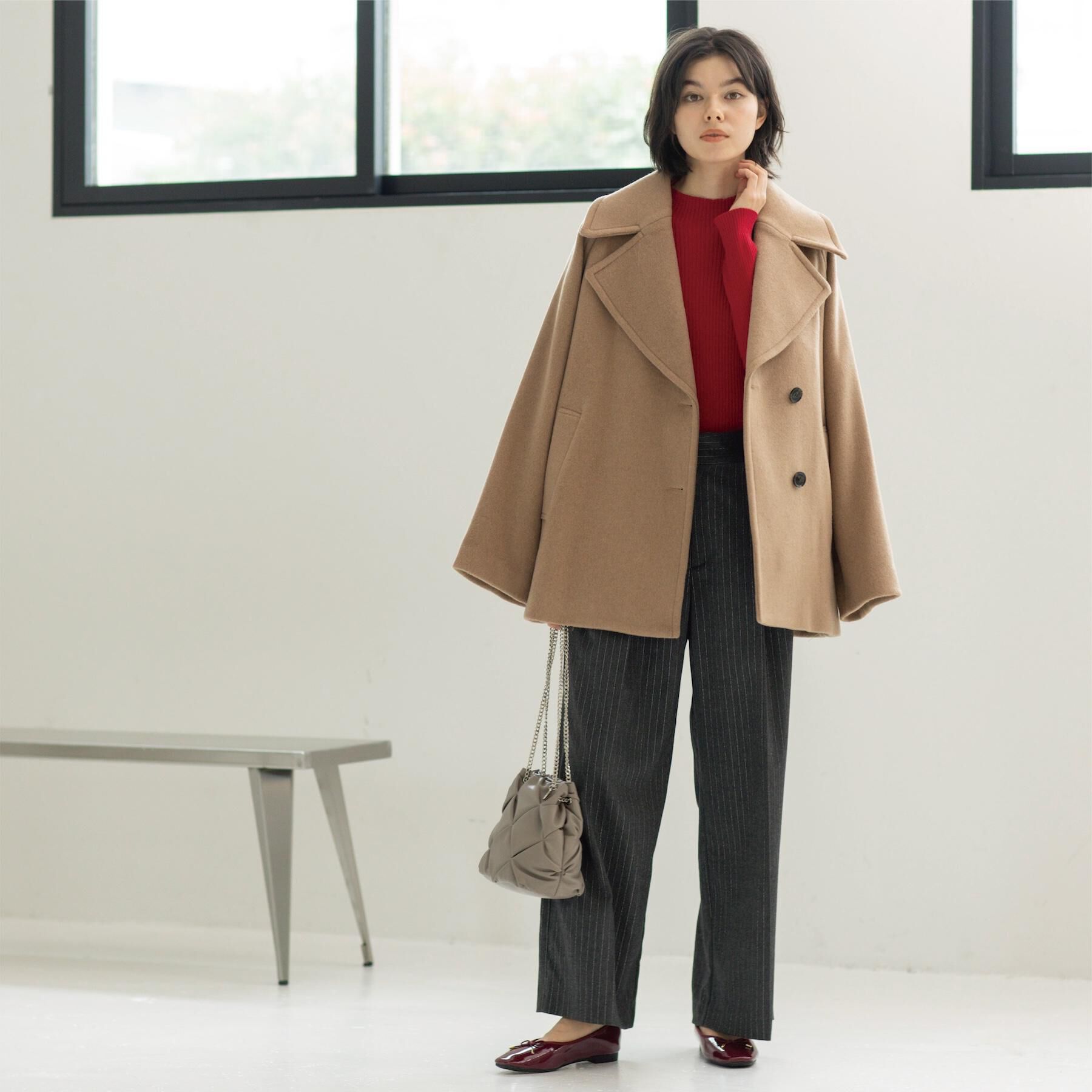 OPAQUE.CLIP「カシミヤブレンドウールミドルピーコート」|ピーコート|