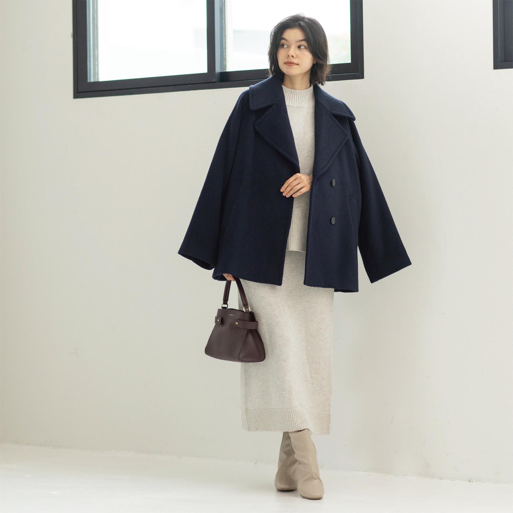 OPAQUE.CLIP「カシミヤブレンドウールミドルピーコート」|ピーコート|