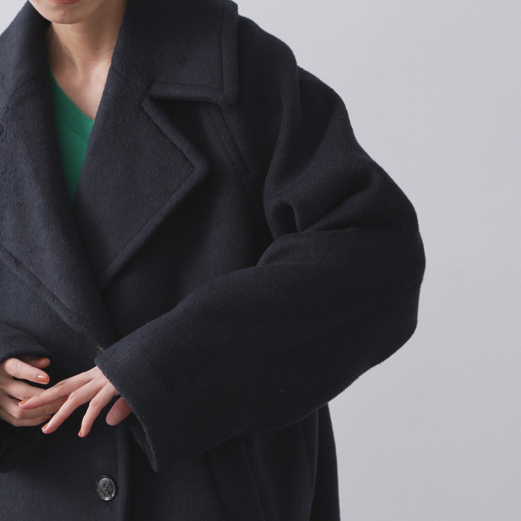 OPAQUE.CLIP「カシミヤブレンドウールミドルピーコート」|ピーコート|