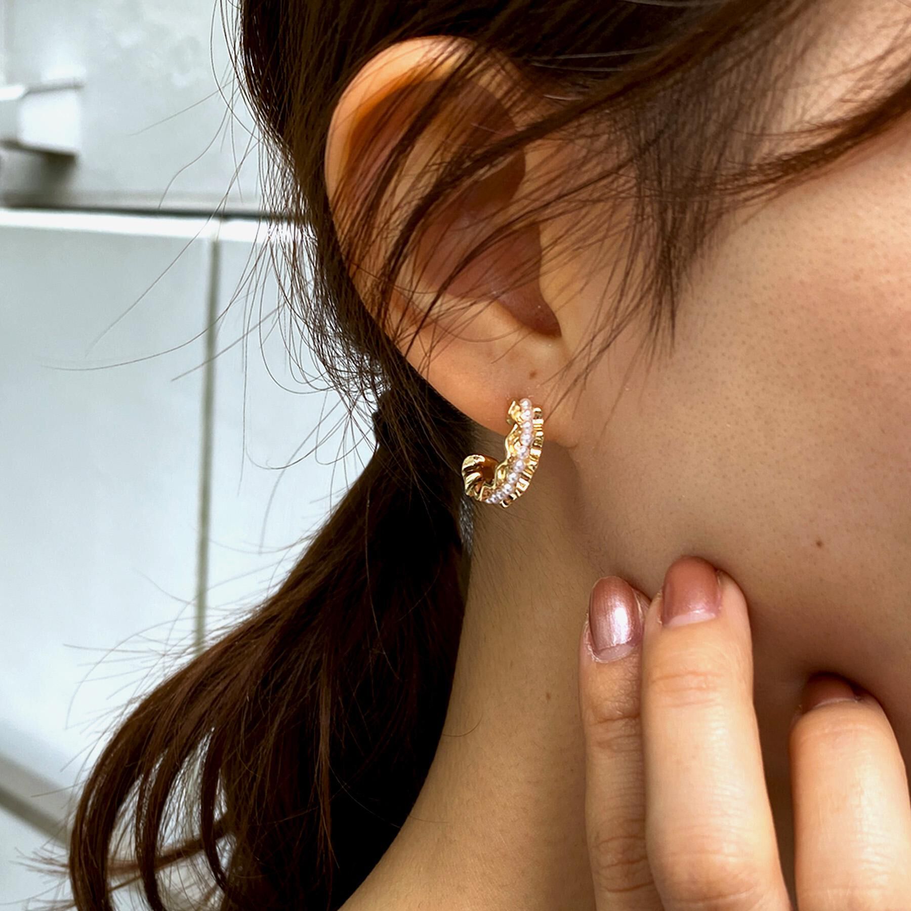 OPAQUE.CLIP「メタル&times;フェイクパールピアス」|ピアス|