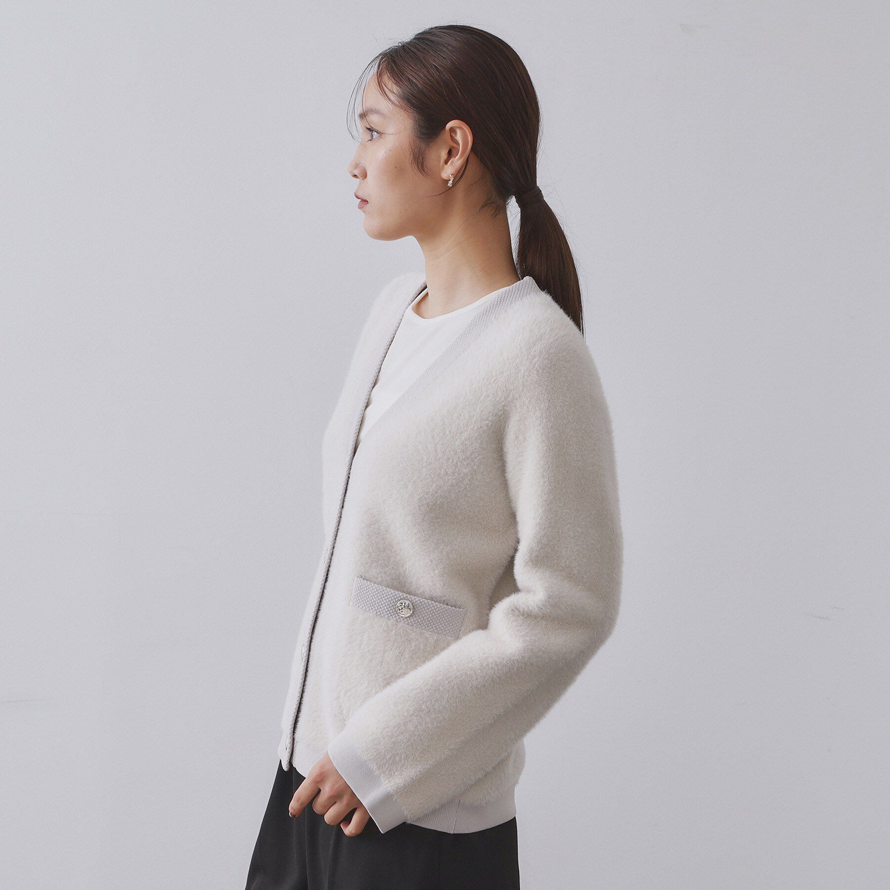 OPAQUE.CLIP「フェザーヤーンカーディガン【洗濯機OK/抗ピル】」|カーディガン|