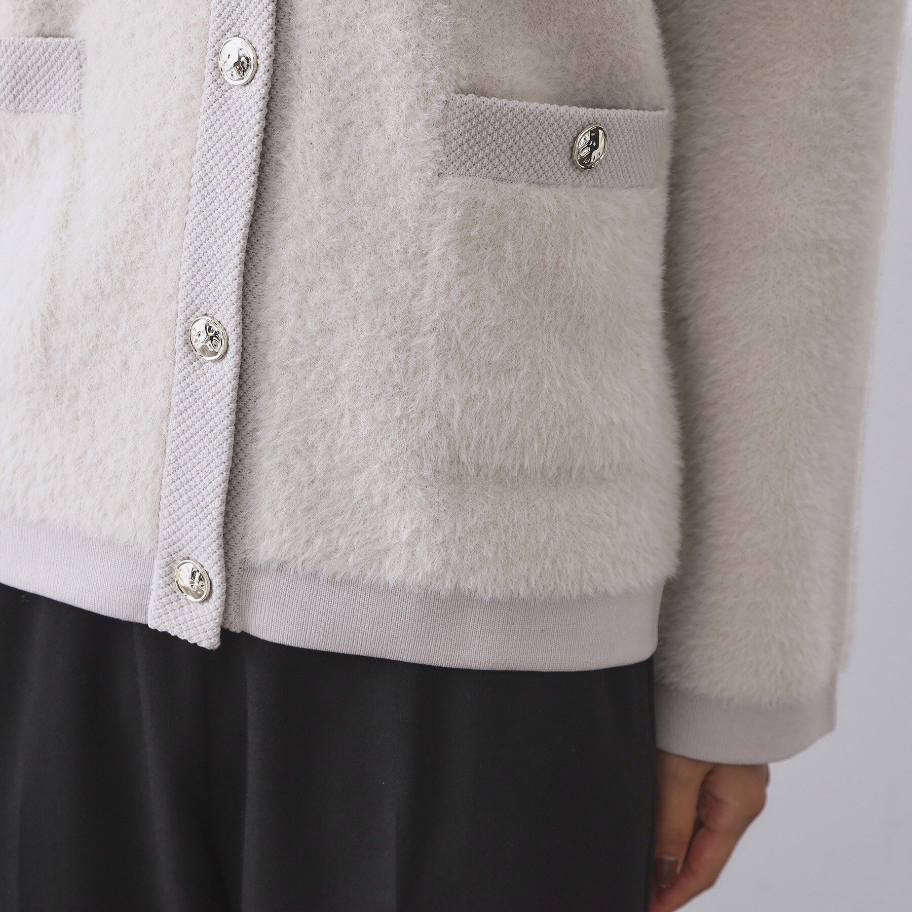 OPAQUE.CLIP「フェザーヤーンカーディガン【洗濯機OK/抗ピル】」|カーディガン|