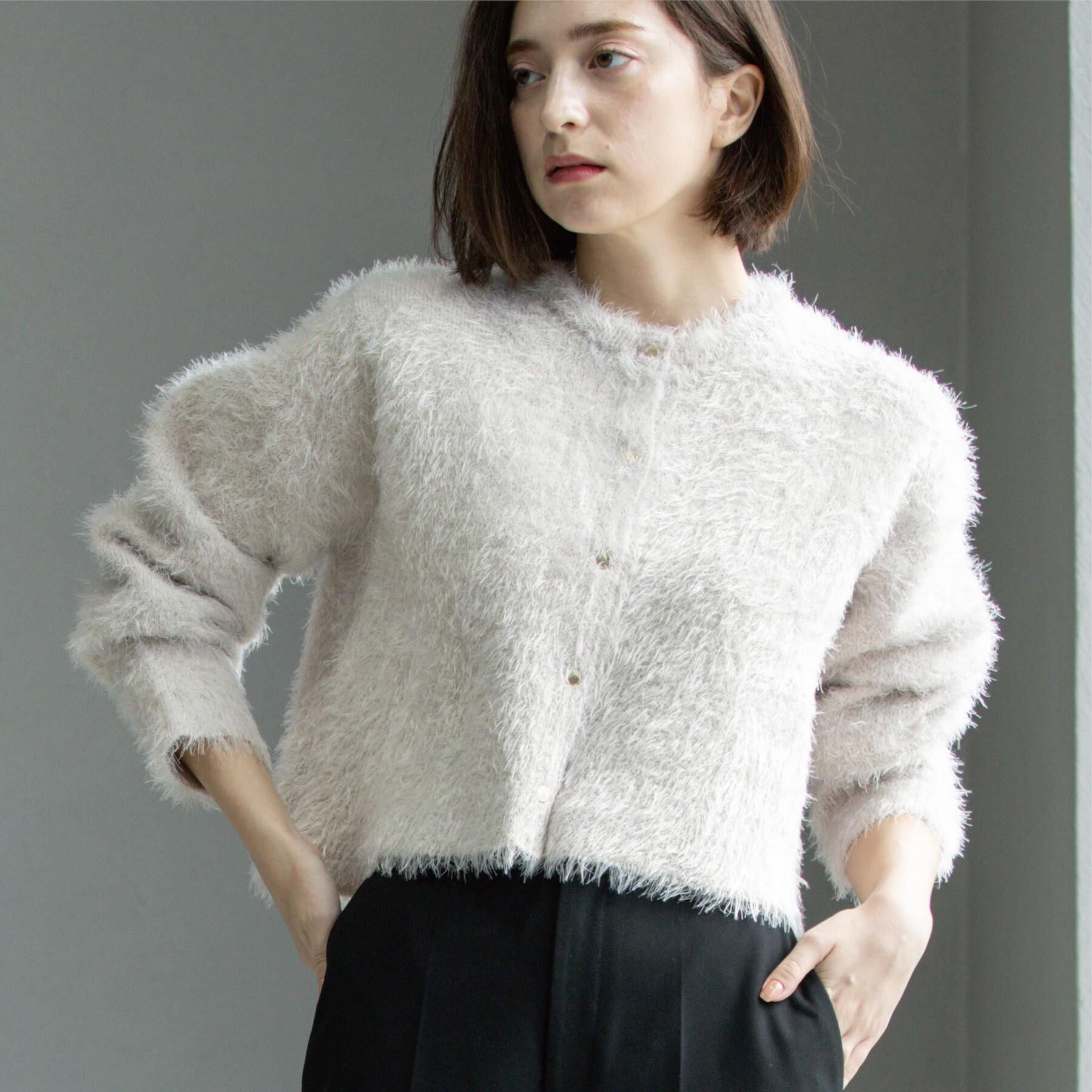 OPAQUE.CLIP「シャギーショートカーディガン【洗濯機OK】《6col》」|カーディガン|