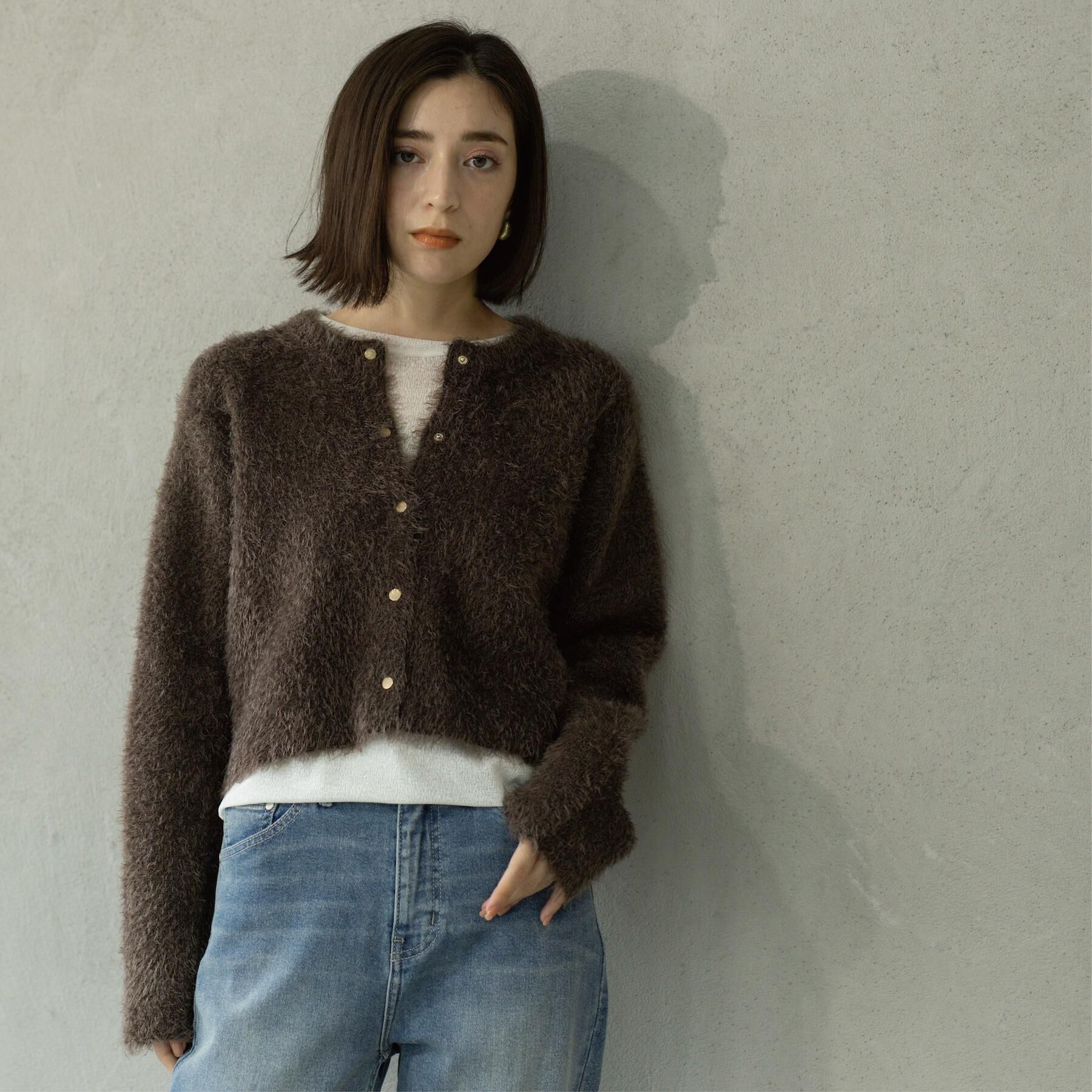 OPAQUE.CLIP「シャギーショートカーディガン【洗濯機OK】《6col》」|カーディガン|